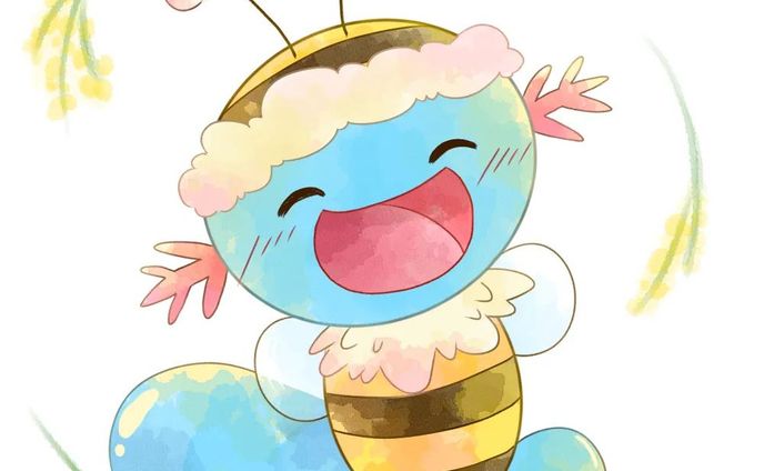 ミツバチとミモザ🐝💛
#pokemon
#ポケモンイラスト 
#ウパー