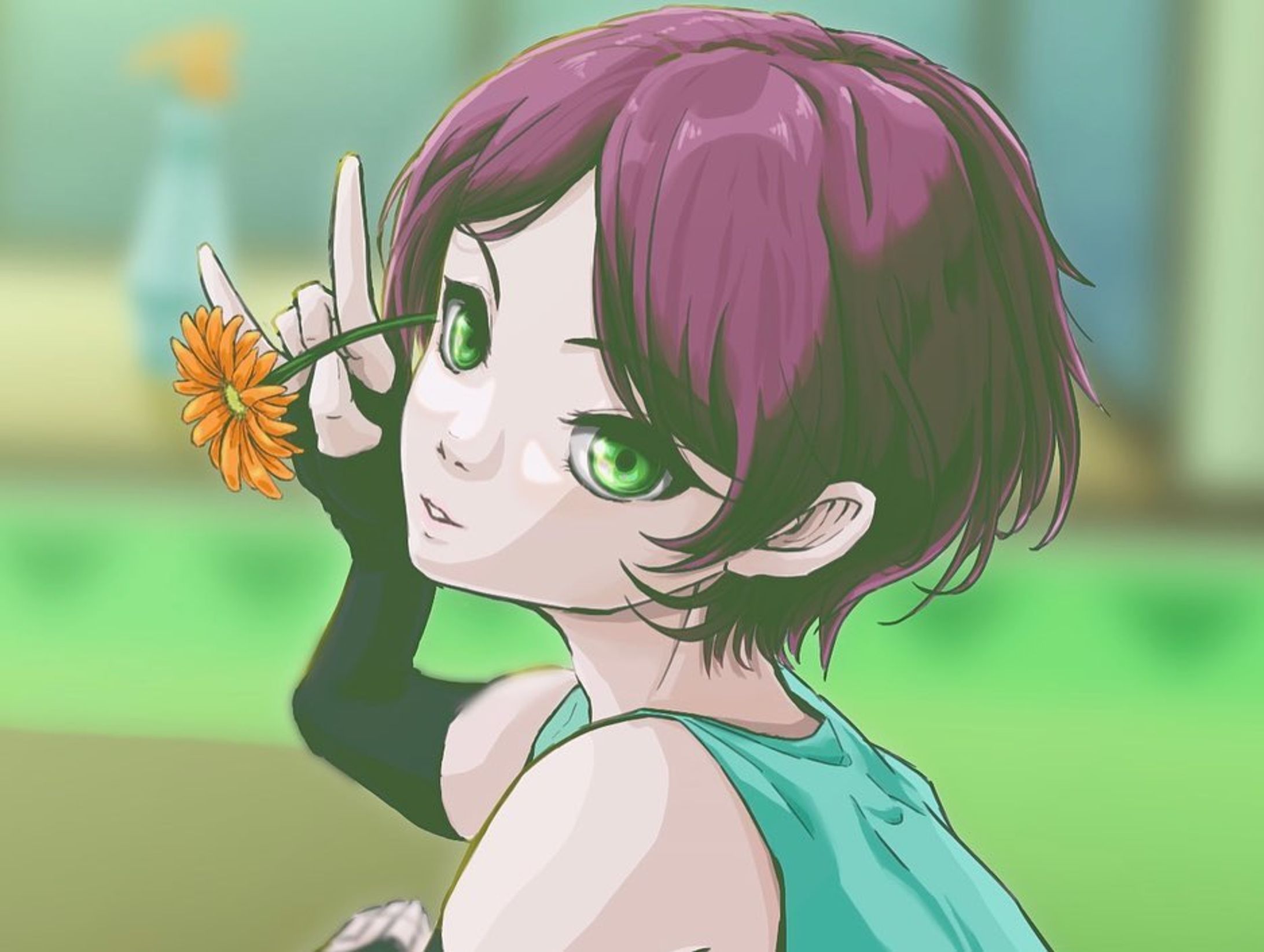瑛蘭　#ガーベラ 
#ショタ #美少年 #オリジナル #オリジナルイラスト #オリジナルキャラクター #イラスト #illustration-1