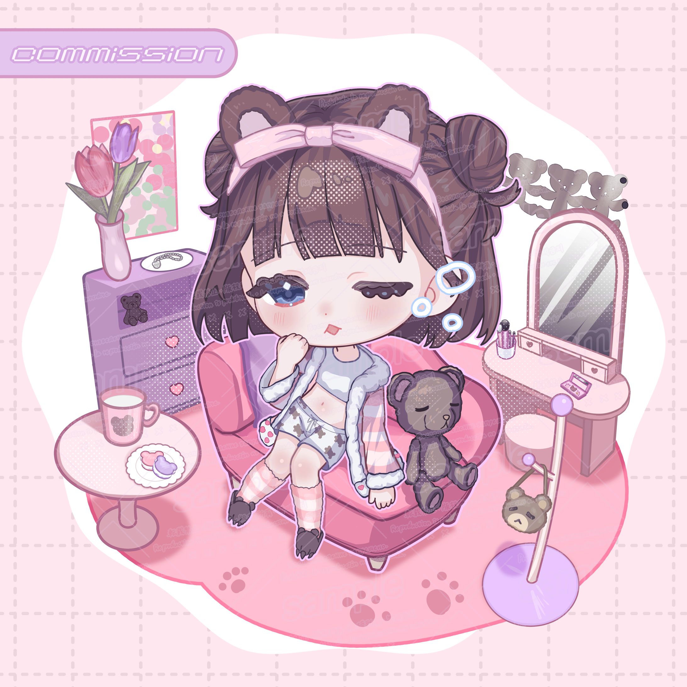 【 個人依頼  】背景ありSDイラスト-1