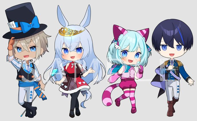 𝙲𝚘𝚗𝚝𝚎𝙱𝚕𝚎𝚞様ミニキャライラスト