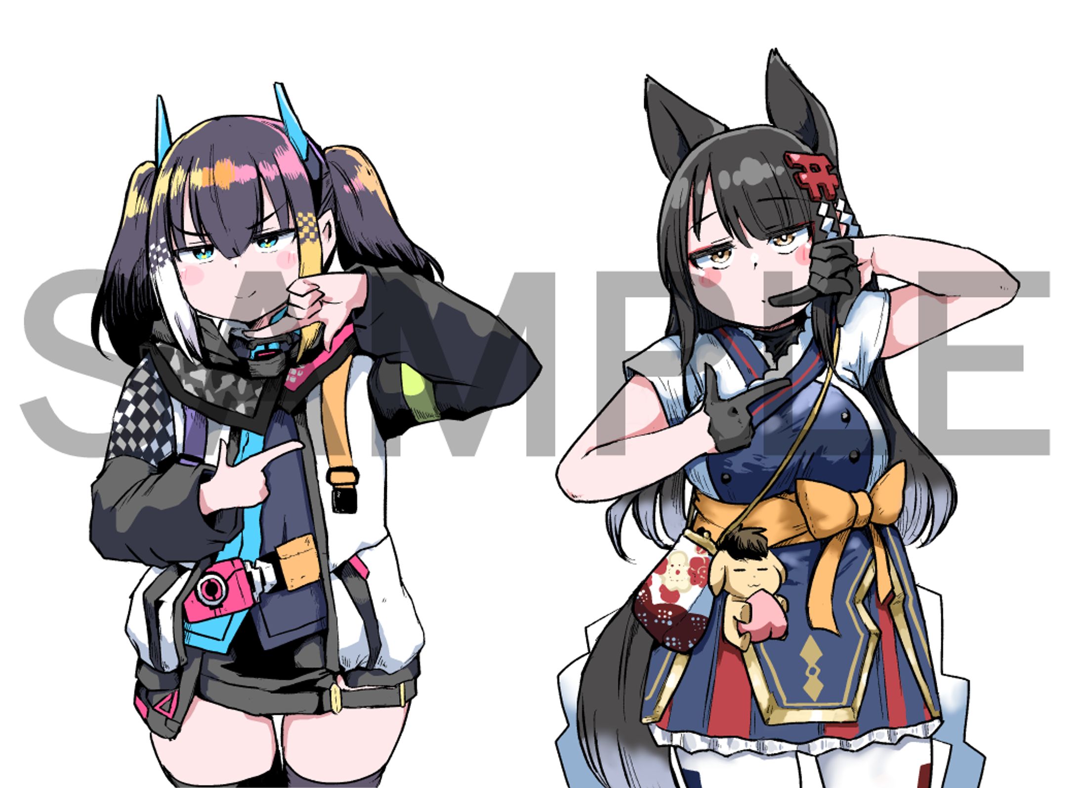 燐夏・ライゼンバイン様×月深ツキ様　「インスタントヘヴン」カバー動画用イラスト-1