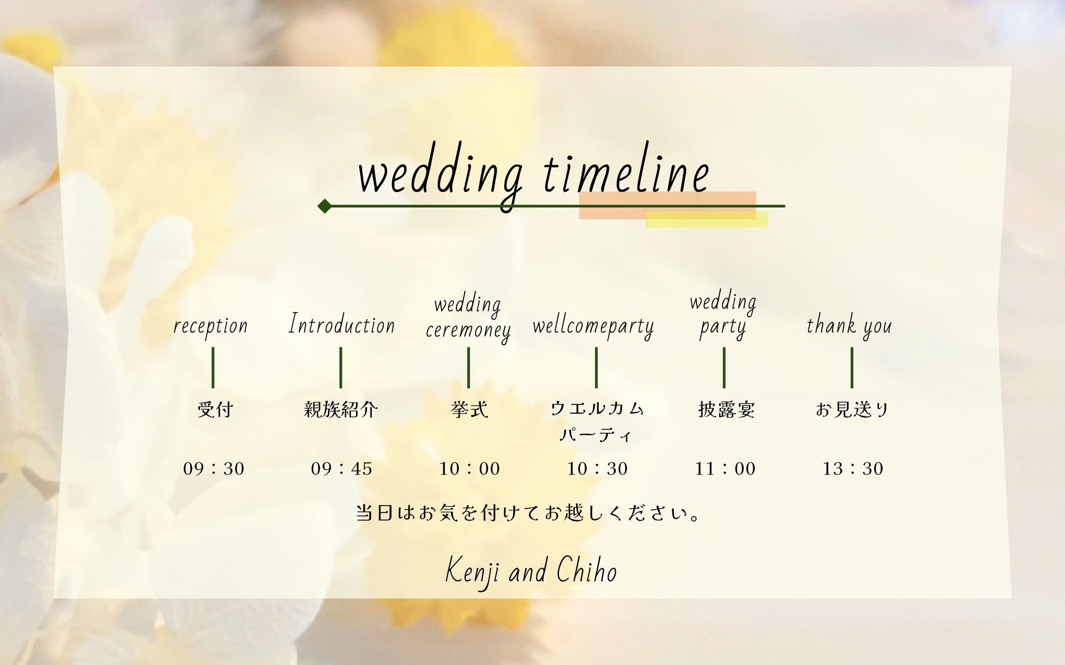 結婚式　招待状　ウエディング　タイムライン-1