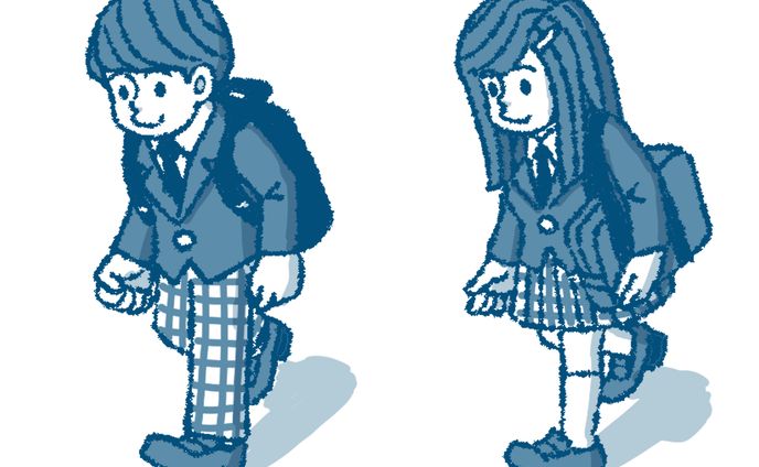 ブレザー高校生男女
