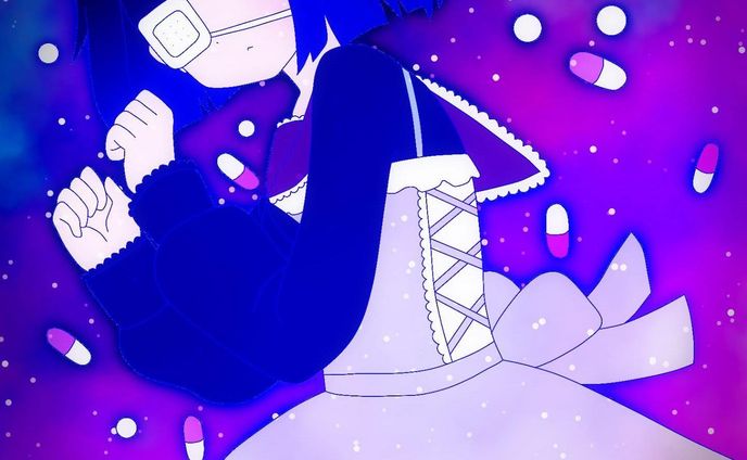 病みかわちゃん💊
#病みかわいい　#病みかわ　#イラスト　#お絵描き　#illustration #illust #デジタルイラスト　#やみかわ　#やみかわいい　#女の子　#女の子イラスト　#眼帯　#オリジナル　#オリジナルイラスト　#ゆめかわいい　#ゆめかわ　#ロリィタ　#ロリィタファッション　#ロリータ　#ロリータファッション　#セーラー服　#セーラーワンピース　#薬　#お薬