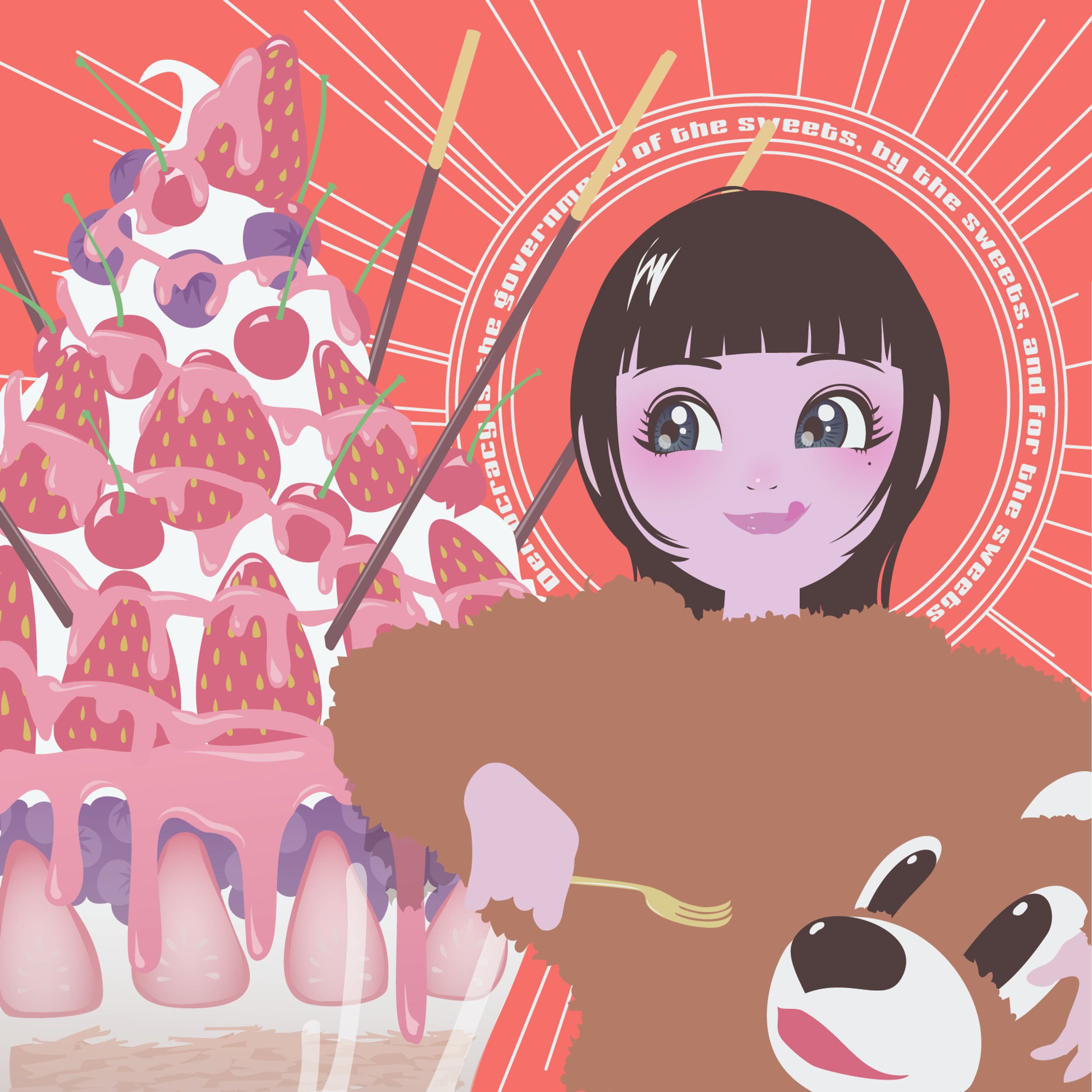 イチゴパフェと着ぐるみガール-1