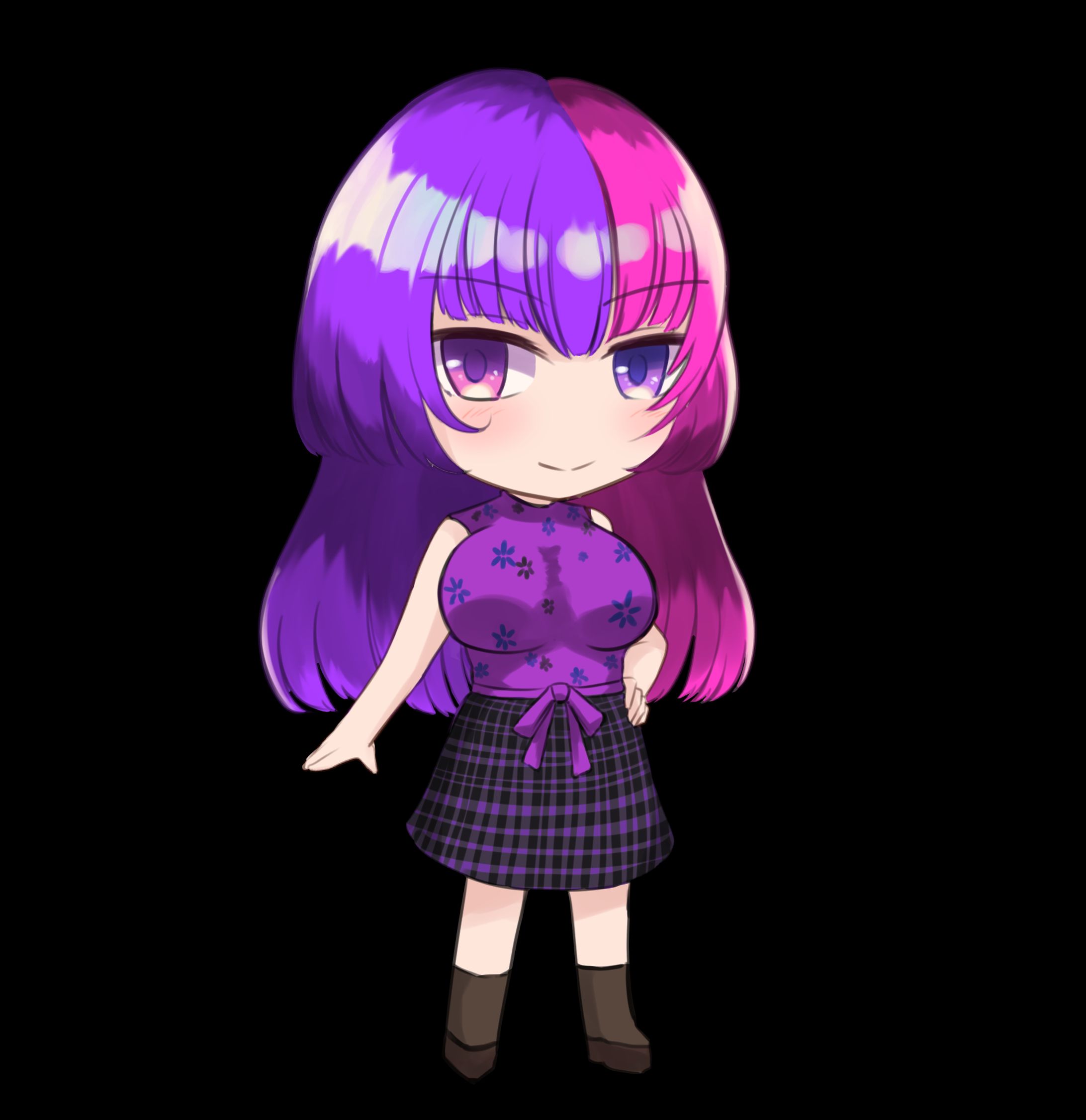 【2021.05】桃紫ヒラメ様 ミニキャラ制作-1