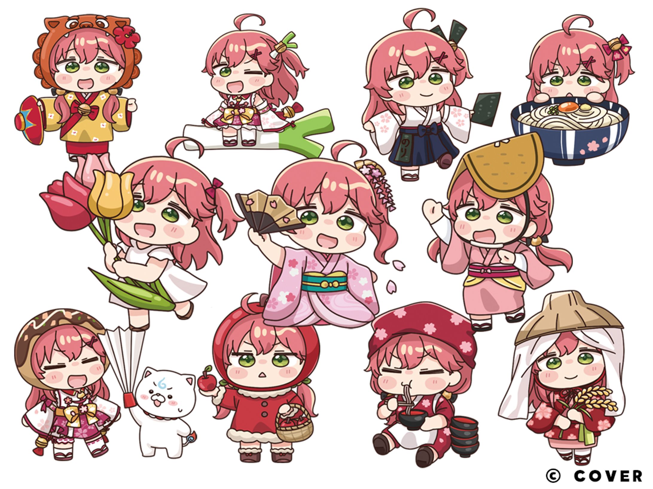 Gakken「さくらみこでもわかる」シリーズ　ミニキャライラスト-1