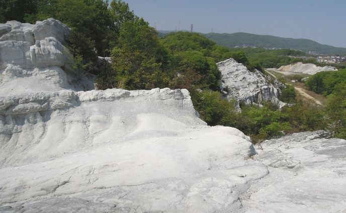 真っ白な岩肌が剥き出しの奇怪スポット・屯鶴峯　千数百万年の時を経て生まれた自然の造形美