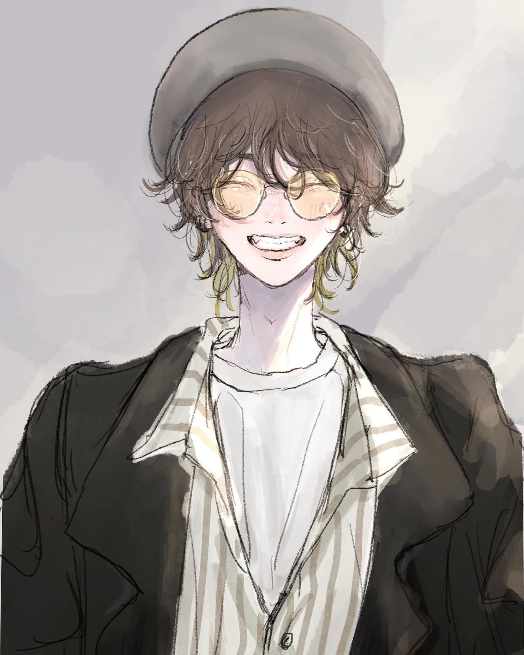息抜き落書き仕上げました👔🐝

やっぱり蜂楽描きたい！

最近アニメーションとベクターイラストの再勉強中で、少し更新落ちるor凝ったイラスト投稿できないかもしれません🎨
気持ちのおもむくまま息抜きで描いたイラストを投稿したいと思ってますので、よろしくお願いします☺️

#イラスト
#イラストレーター
#イラストレーション
#イラスト好きな人と繋がりたい 
#絵が好きな人と繋がりたい 
#ベレー帽コーデ 
#おしゃれ好きな人と繋がりたい 
#パーマ男子 
#眼鏡男子 
#カラーサングラス
#優しいイラスト
#男の子イラスト

#illustration
#illust
#artwork 
#painting
#デジ絵

#插图 #插图画家 #藝術 
 #드로잉 #일러스트 #그림스타그램 #ファッション好きな人と繋がりたい 

#いらすとぐらむ
#有償依頼受付中 
#軽美術部のみんなでフォローし合おう #軽美術部
#インナーカラー
#インナーカラーイエロー-1