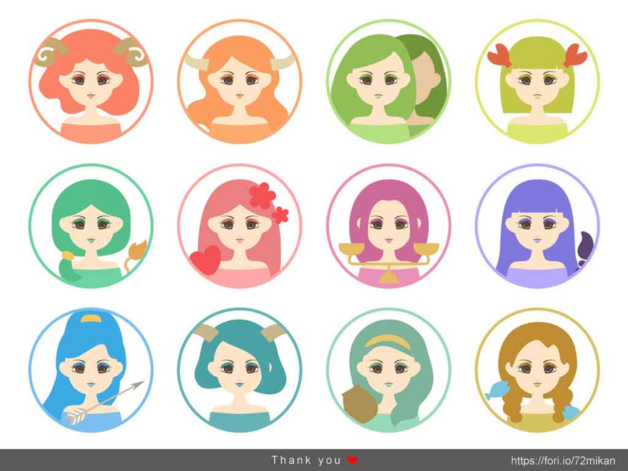 12星座をイメージした女性-1