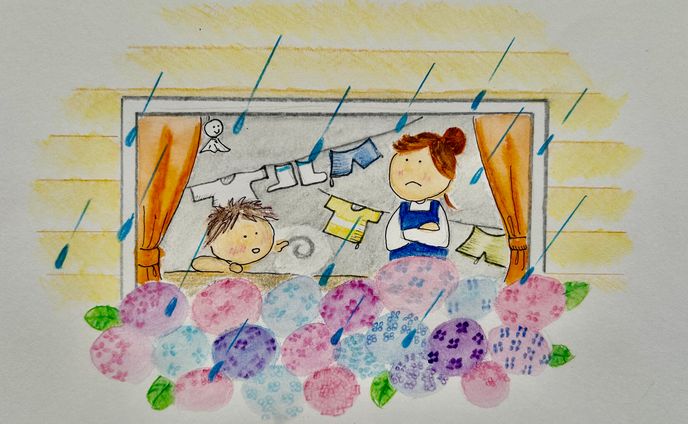 梅雨の洗濯特殊号のためのイラスト集