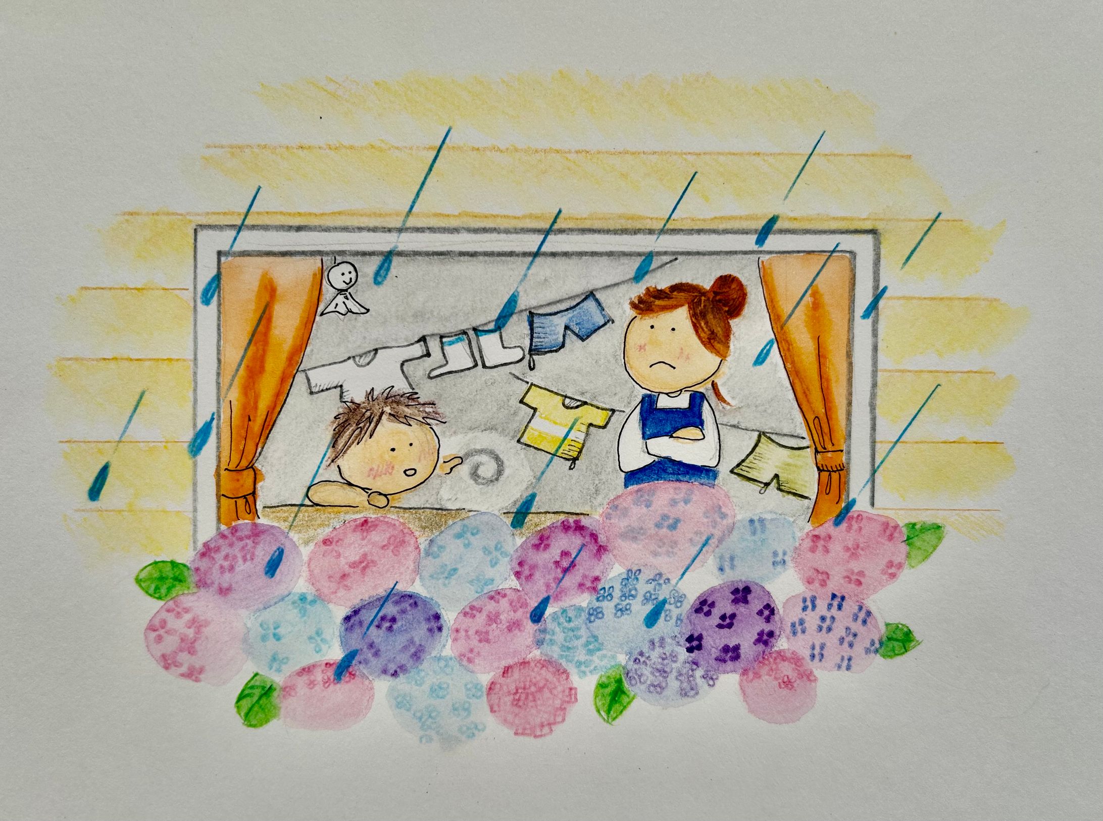梅雨の洗濯特殊号のためのイラスト集-1