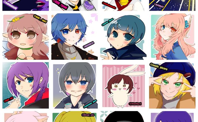 Vチューバーを１００人描く１～１６人