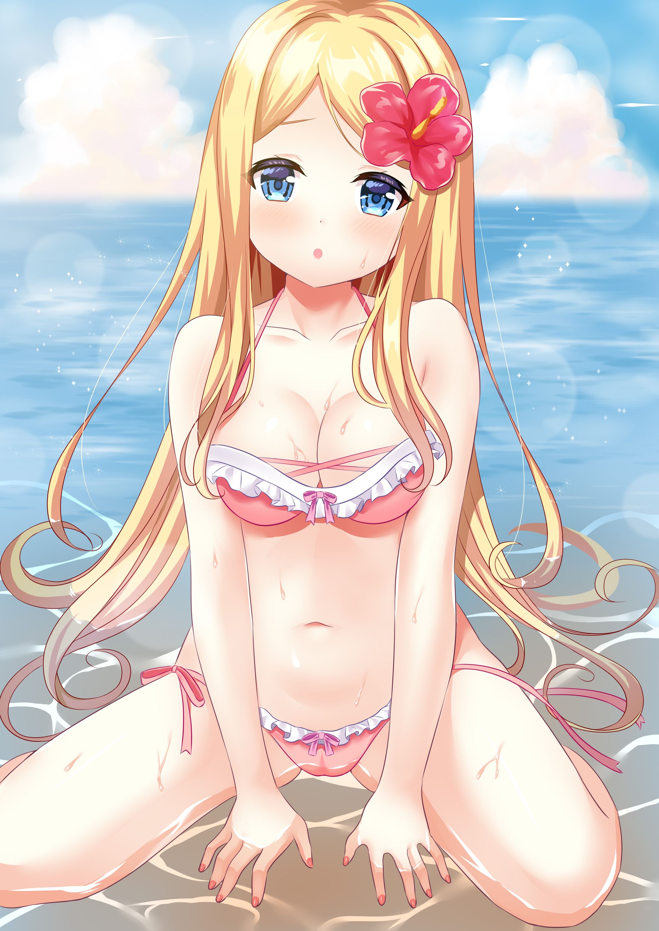 水着の美少女-1