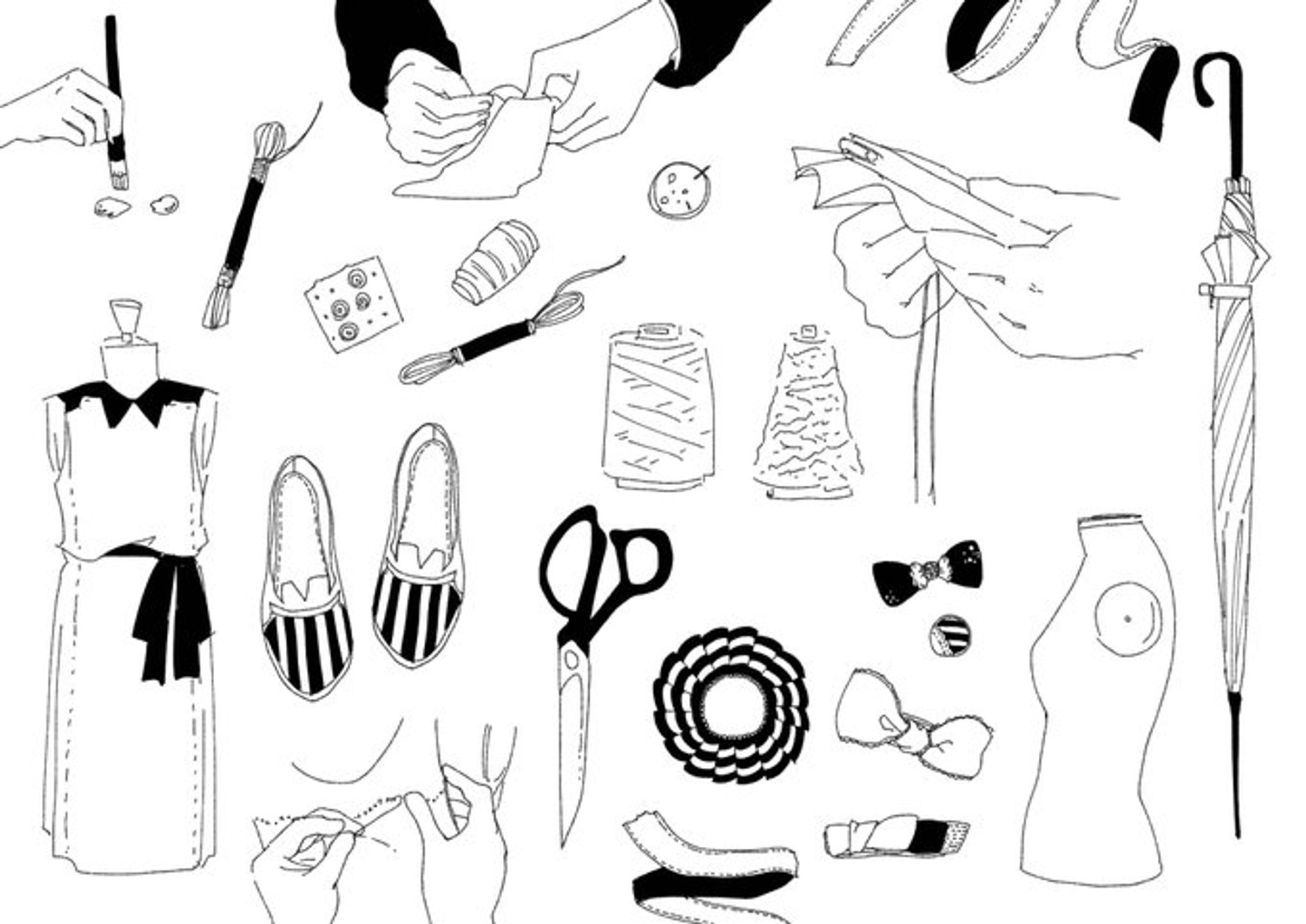 おしゃれイラスト線画-1