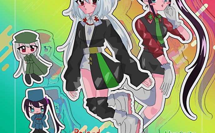 イラスト作品、擬人化