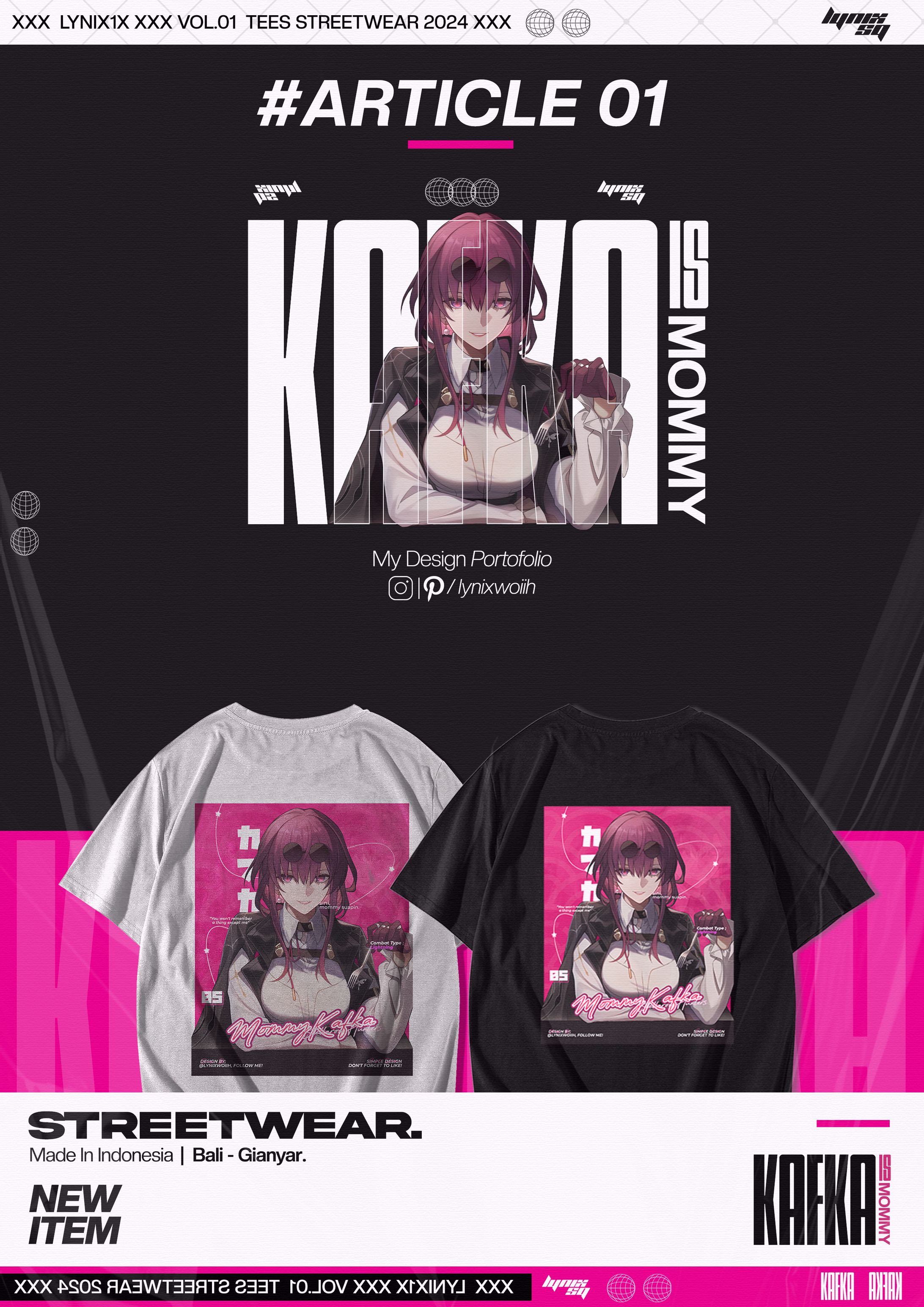 Kafka – Anime Streetwear T-Shirt Design-1