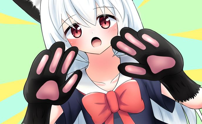 白髪ケモミミ