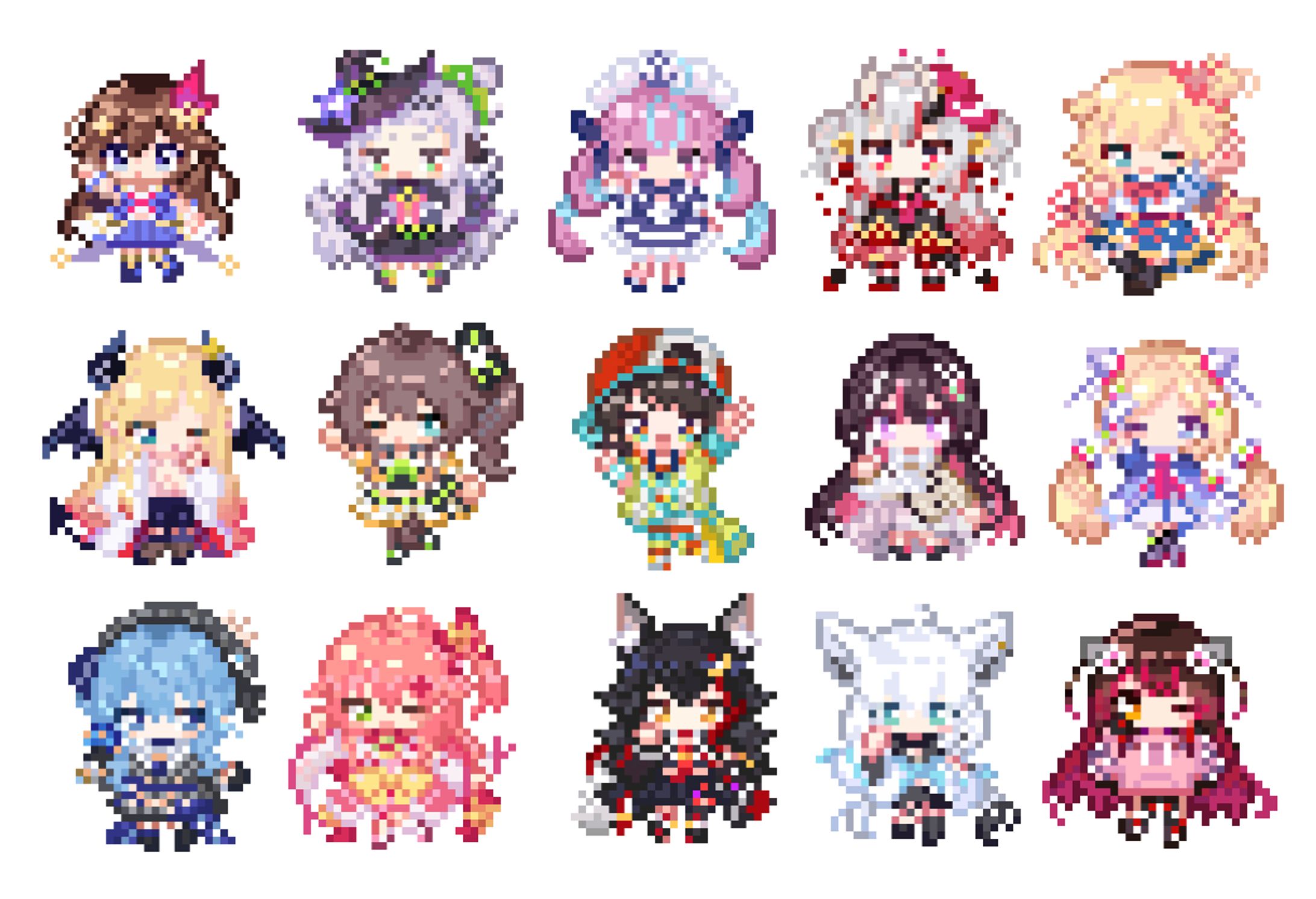 【ファンアート】ホロライブ　ドット絵-1