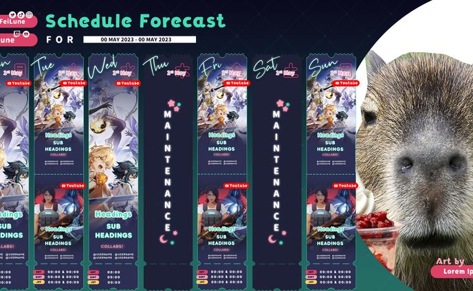 FeiLune Weekly Schedule