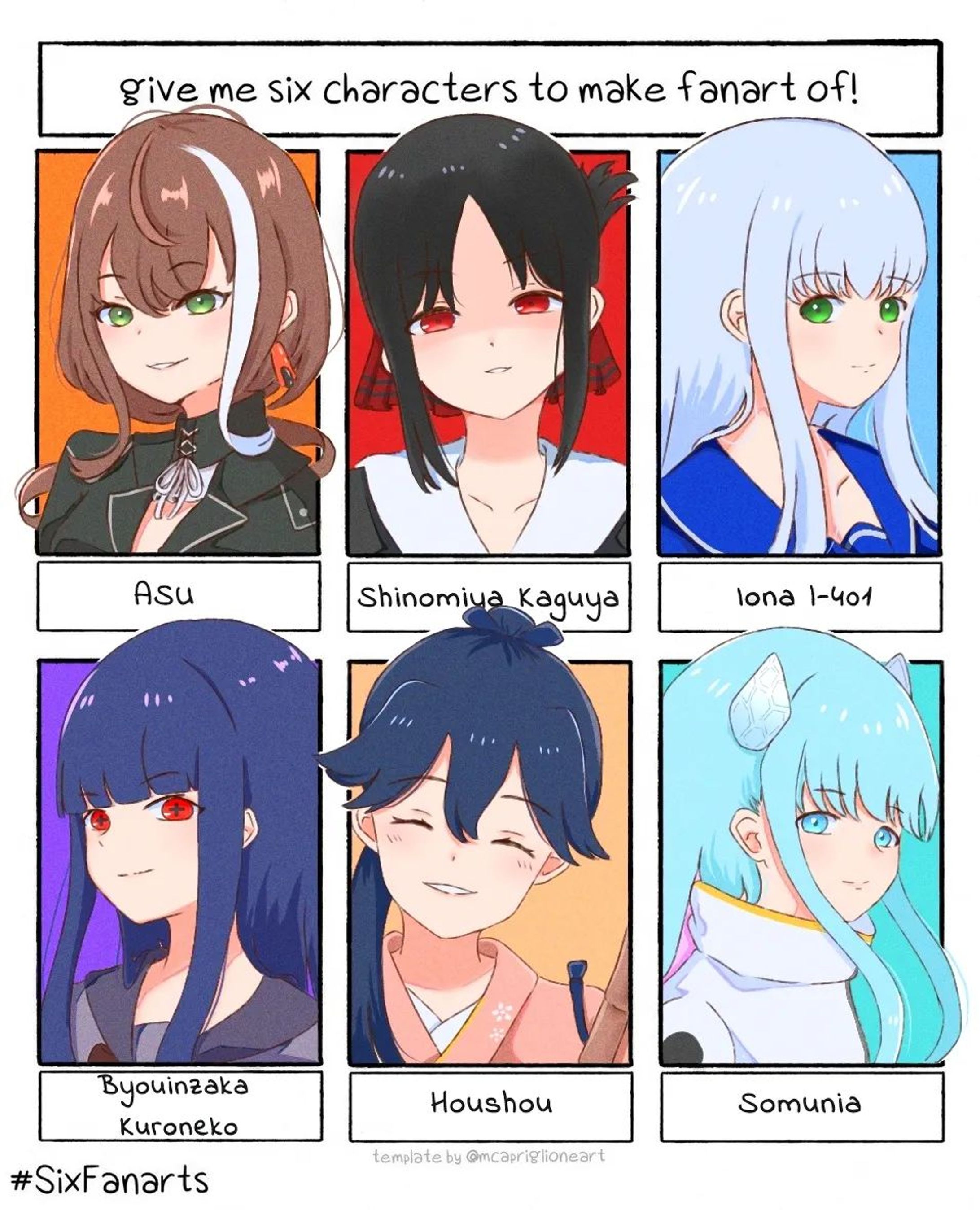 I have fun making this challenge, thanks to those who suggest who to draw ☺️
.
.
.
#sixfanarts #art #digitaldrawing #digitalart #sinsekai #kaguyasamaloveiswar #kancolle #somunia #arpeggioofbluesteel #sekaiseries #illust #illustration #artoninstagram #artistsoninstagram-1