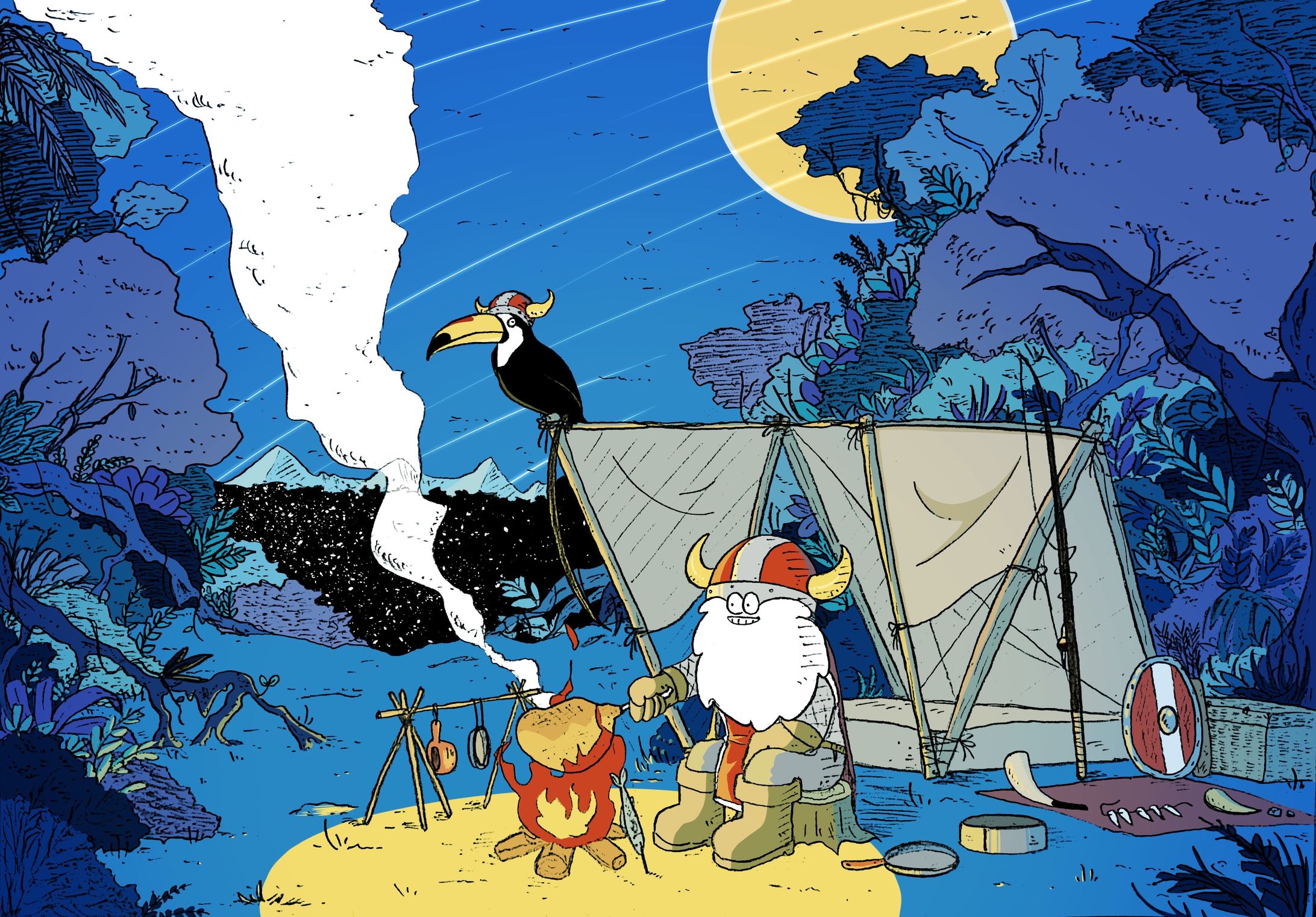 Camping with bird-1