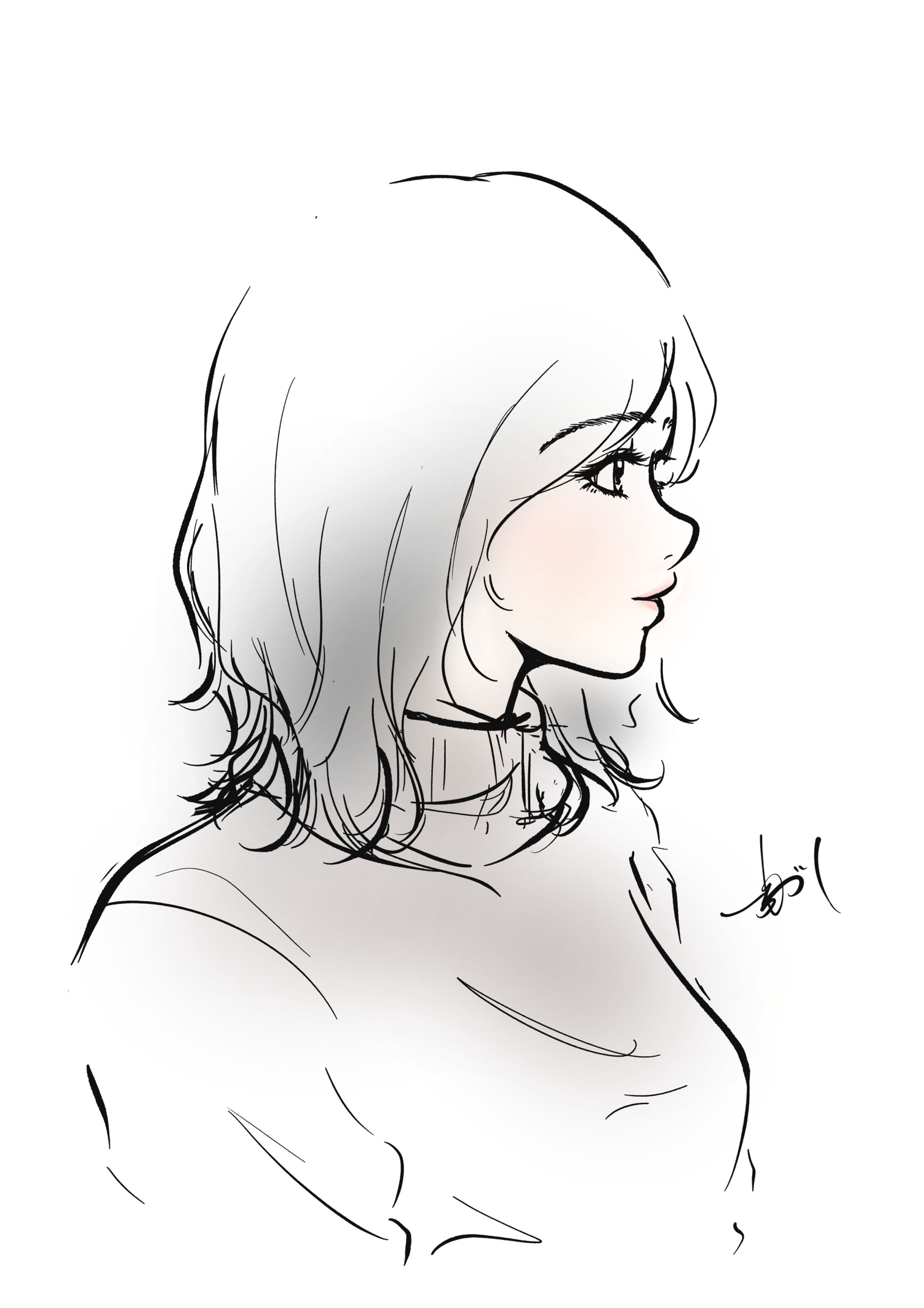 横顔ラインアート3-1