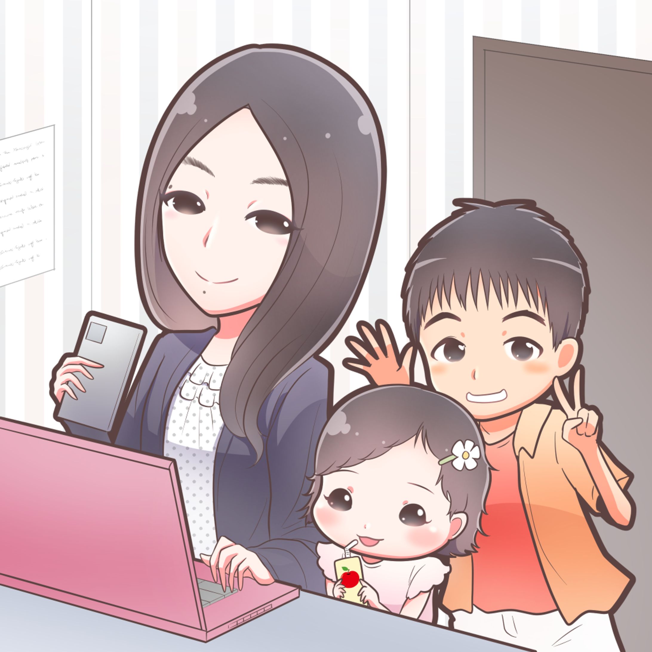 女性とお子様のアイコン-1