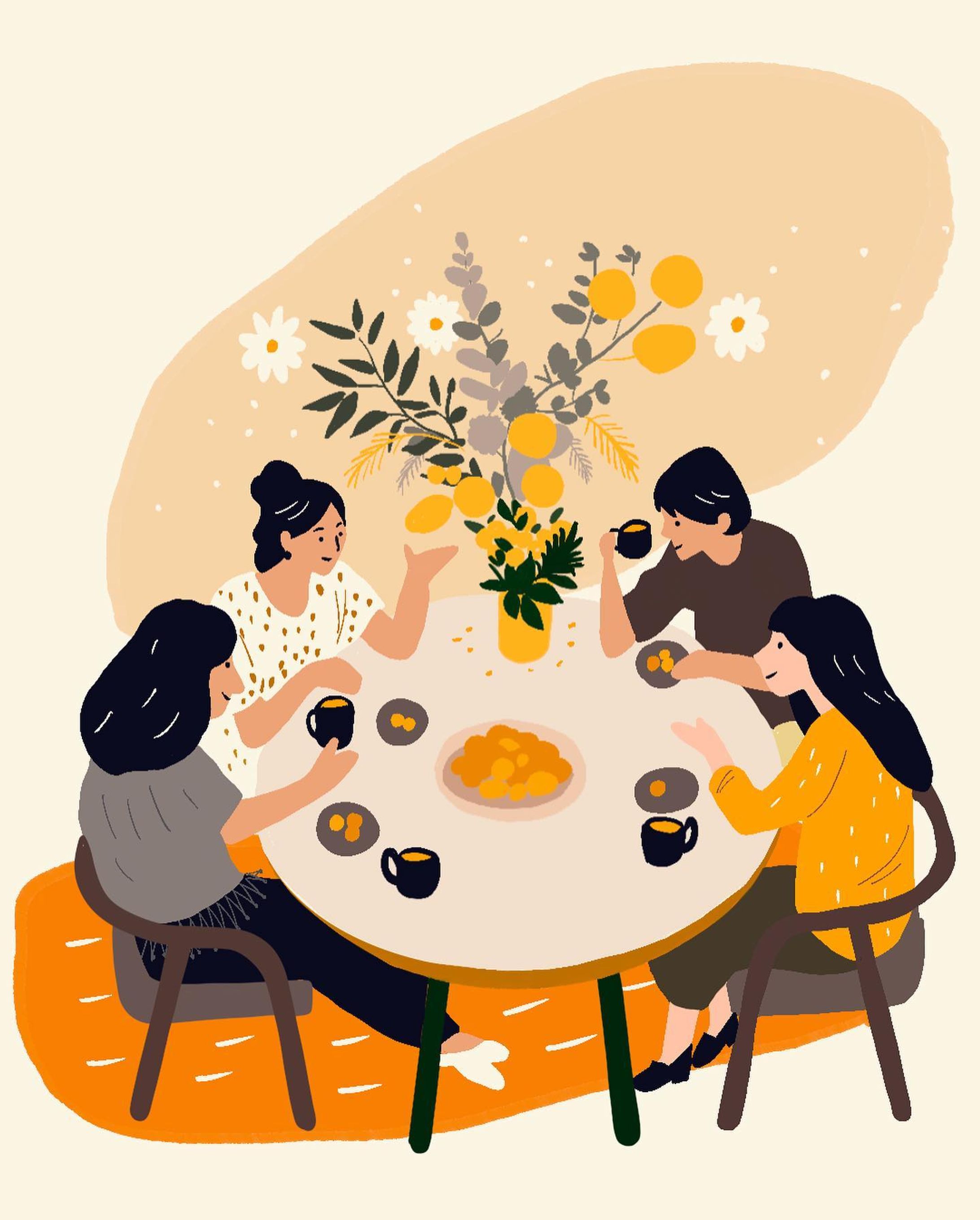 他の投稿はこちら
▷ @keiko_illust

┈┈┈┈┈┈┈┈┈┈

▷仲良しおしゃべり

週末、久しぶりに仲の良い友人たちとおしゃべりする時間を楽しみました。

他愛もない話で時間を忘れて過ごす至福のとき。

コロナで長らくご無沙汰していた友人にも会えて、気づけば8時間近くおしゃべりしていました。

みなさんはこんな経験ありますか？？

┈┈┈┈┈┈┈┈┈┈

今日の投稿が気に入っていただきましたら
❤️で教えてくれると嬉しいです！

┈┈┈┈┈┈┈┈┈┈

このアカウントでは

生きものや、草花をテーマに
イラストを発信しています！

【 作成メニュー 】
□ 挿絵風イラスト
□ Instagram投稿用イラスト

…などのオリジナルイラスト作成承ります✨

┈┈┈┈┈┈┈┈┈┈

ご依頼/お問合せはDM( @keiko_illust )にて
受付中です⭐︎
『無料相談』と送ってください🌼

┈┈┈┈┈┈┈┈┈┈

⁡#procreatedrawing 
#procreate 
#illustration 
#illustrator
#イラストレーター
#花のある生活 
#digitalartwork 
#coffeetime☕️ 
#flowerillustration
#デザイン
#graphics
#手描きイラスト
#シンプルデザイン
#シンプルイラスト
#children_illustration 
#picture 
#picturebook 
#drawing-1