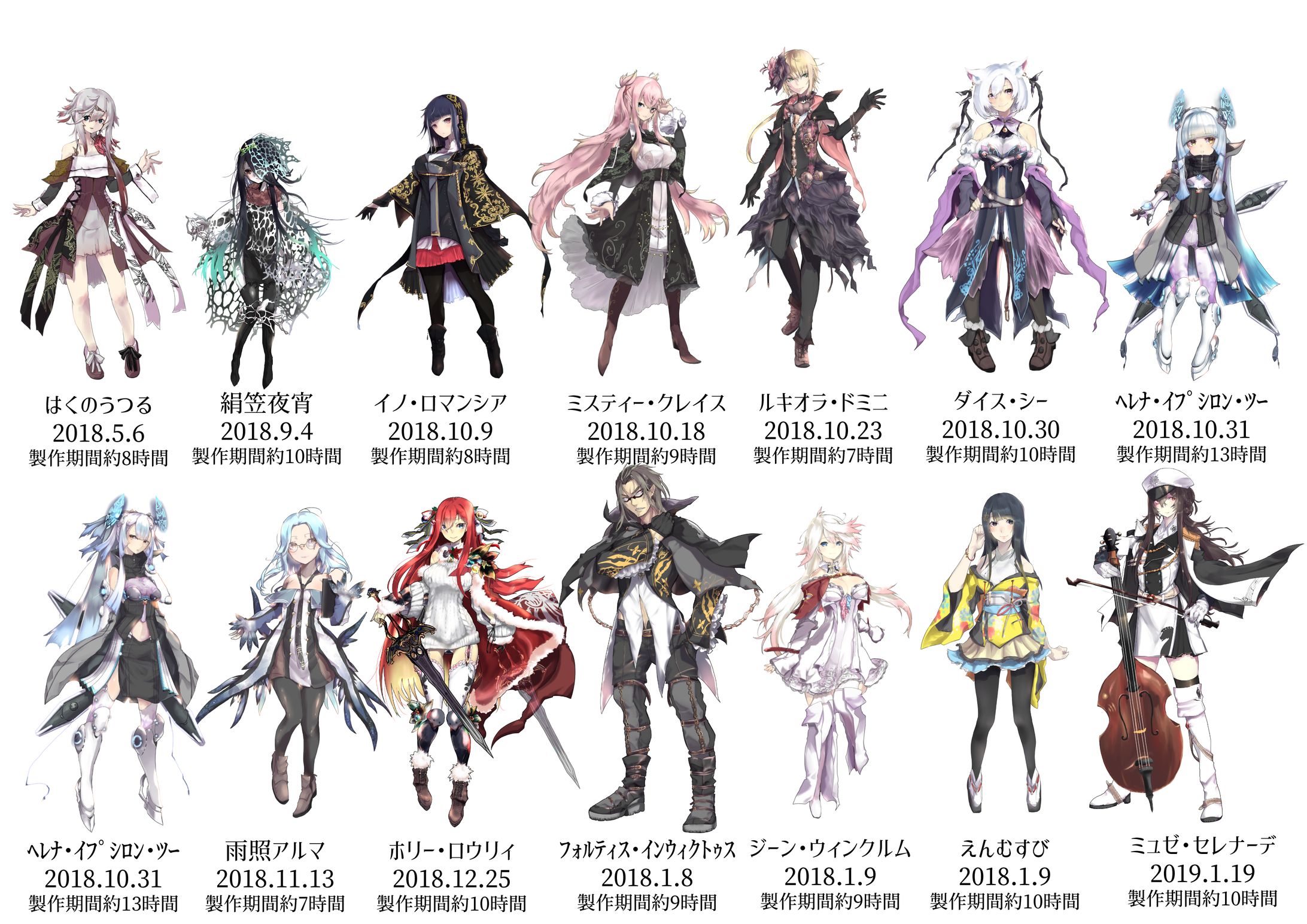2018～2020キャラクターデザインまとめ-1