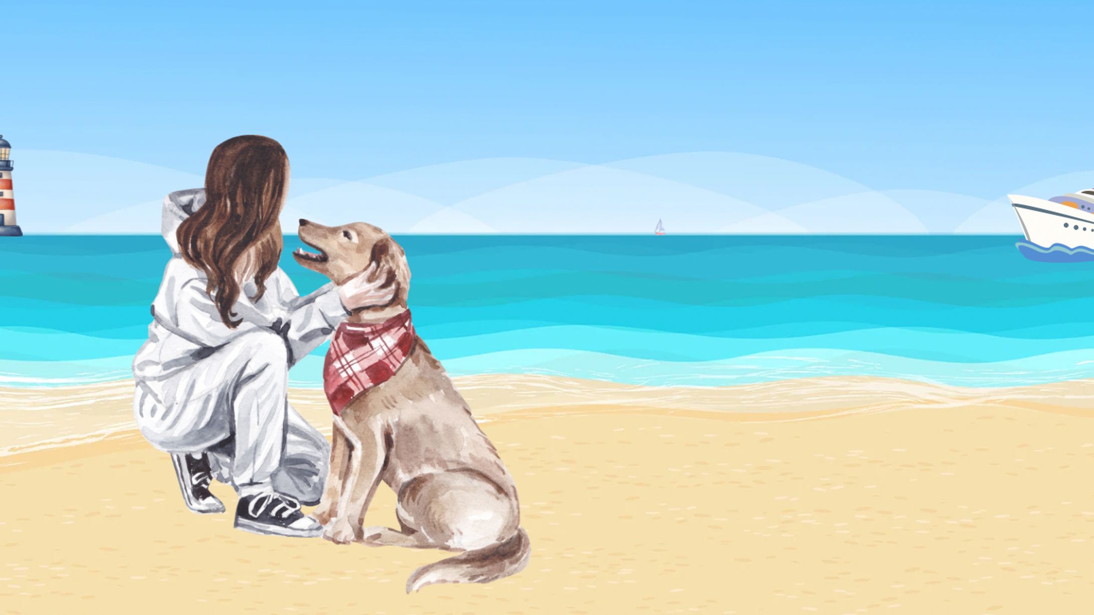 Web・バナー用水彩画イラスト-1