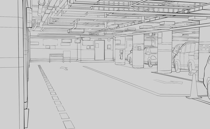 地下駐車場 トレース ？H