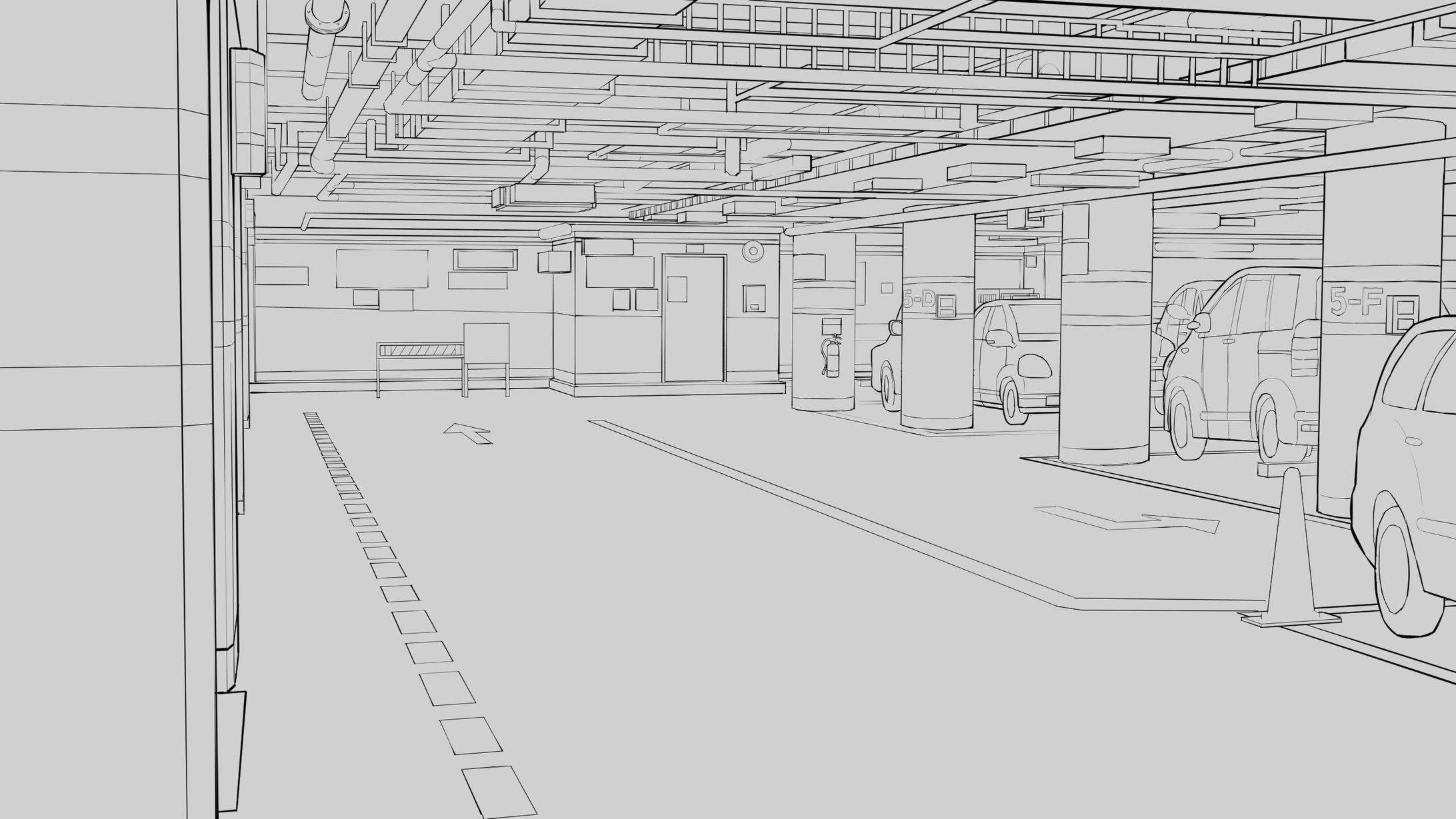 地下駐車場 トレース ？H-1