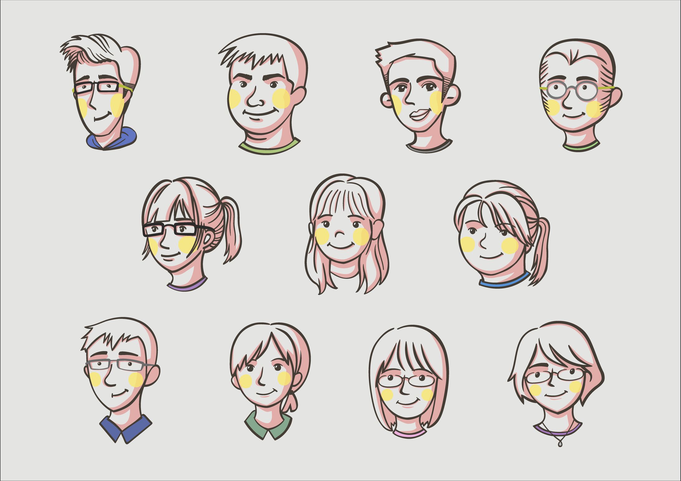 人物デフォルメイラスト-1