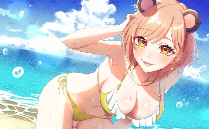 日ノ熊はくび様水着イラスト