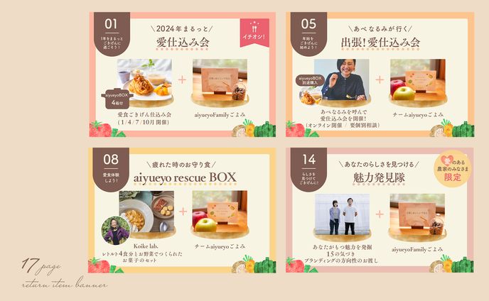 【実案件】TUMMY株式会社様　クラウドファウンディング掲載用リターン品バナー（全17種）