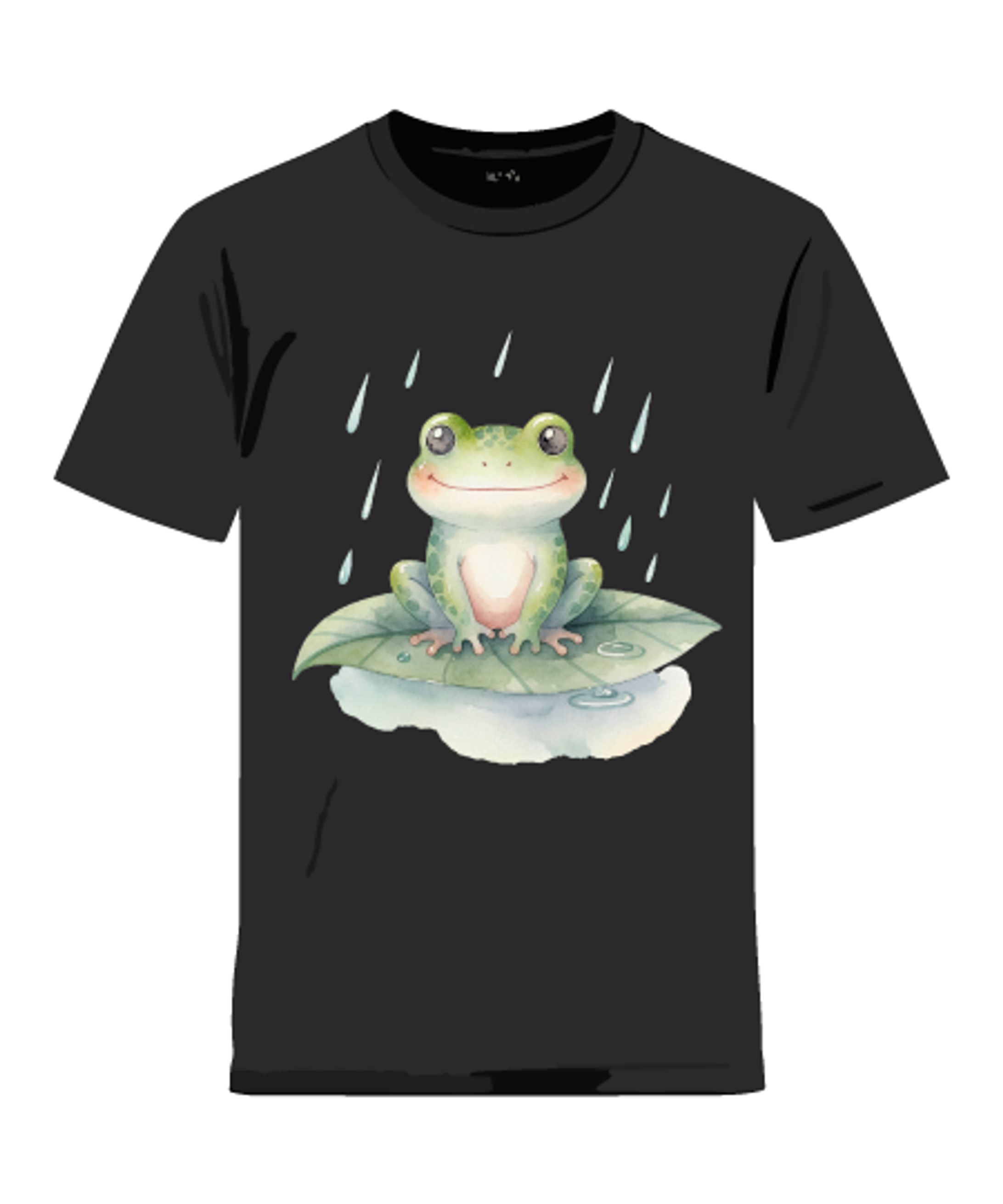 カエル イラスト 梅雨 雨 パステルカラー かわいい やさしい 水彩-1