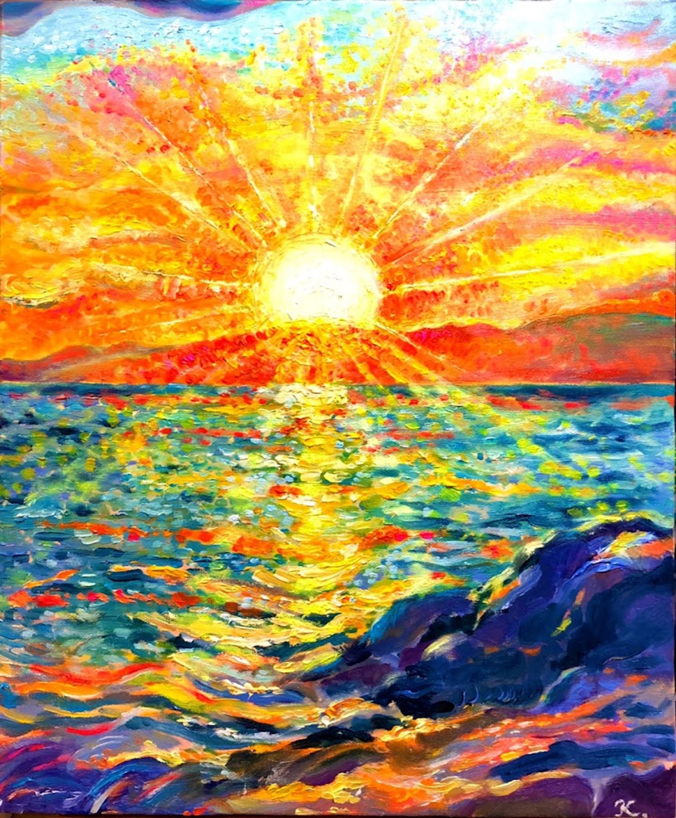 「Shining Sun」（油彩）-1