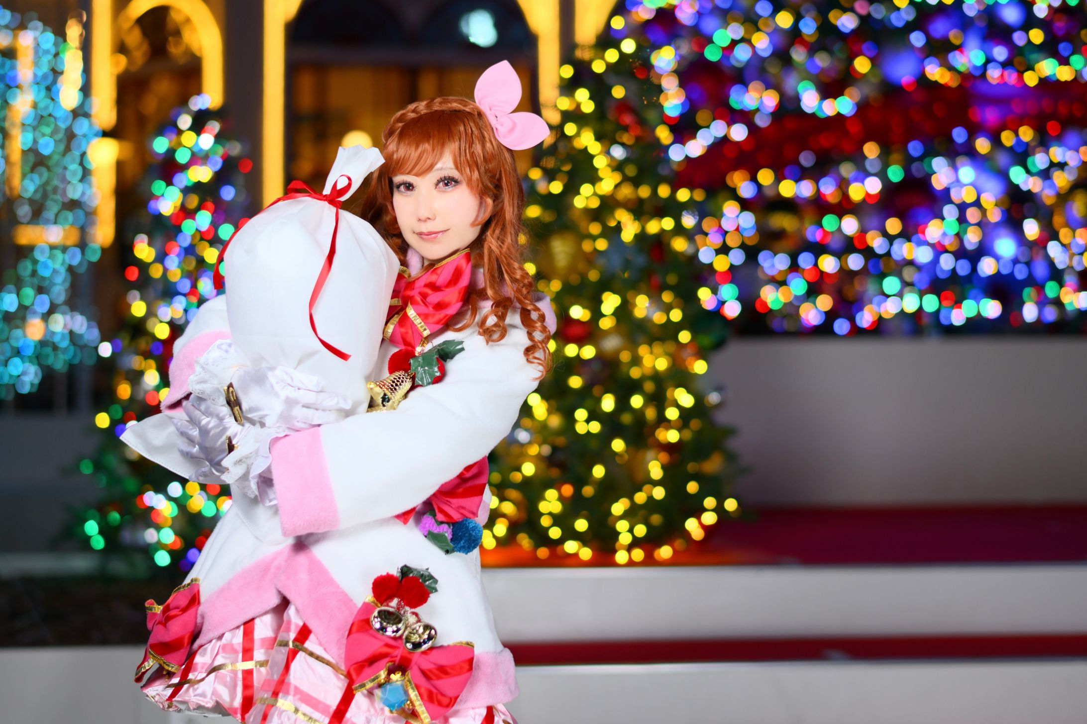 コス写真（大空あかり/ホワイトサンタ）-1