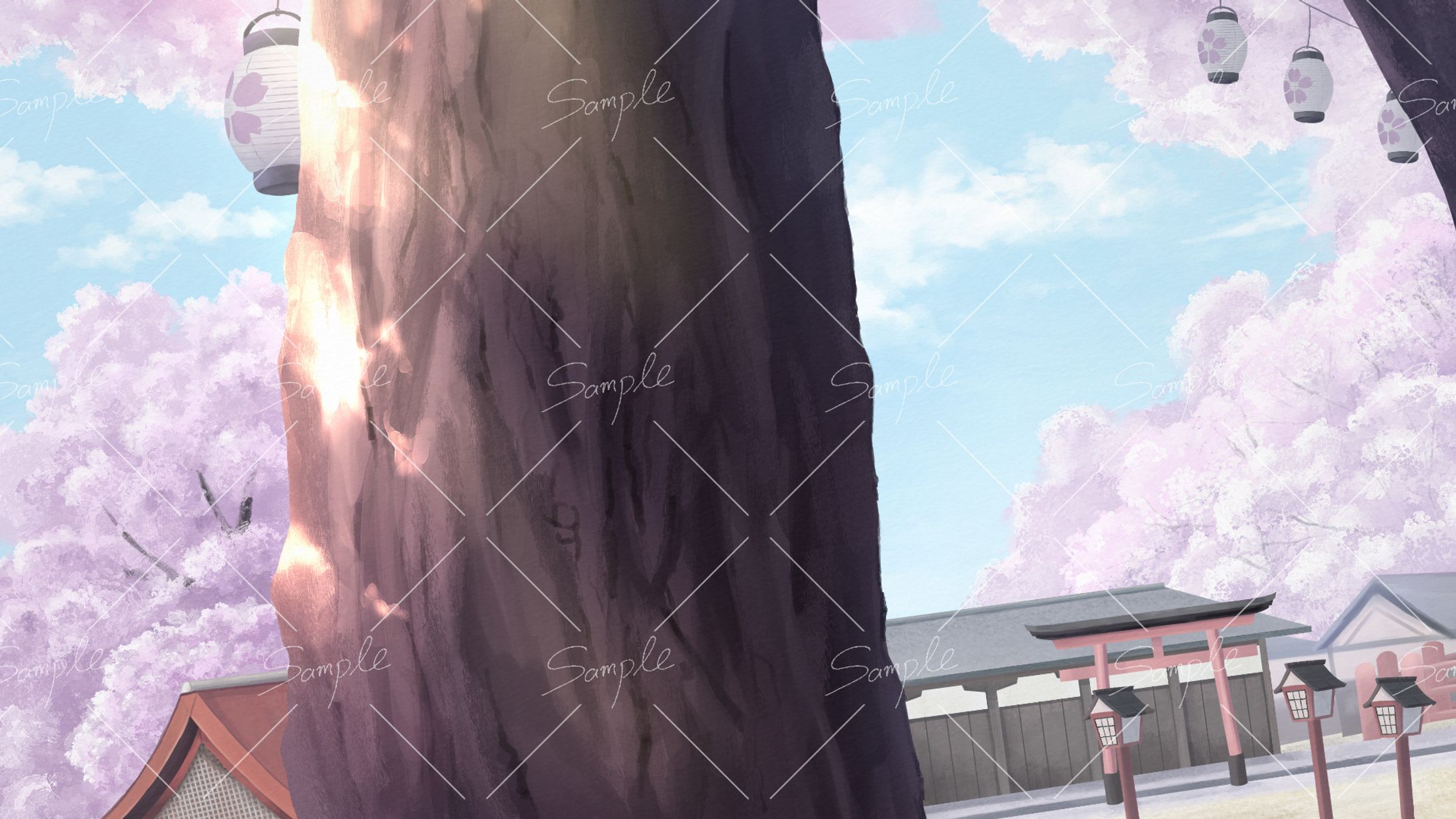 白歌ゆら様『サクラカゼ／さくらみこ』歌ってみた背景イラスト-1