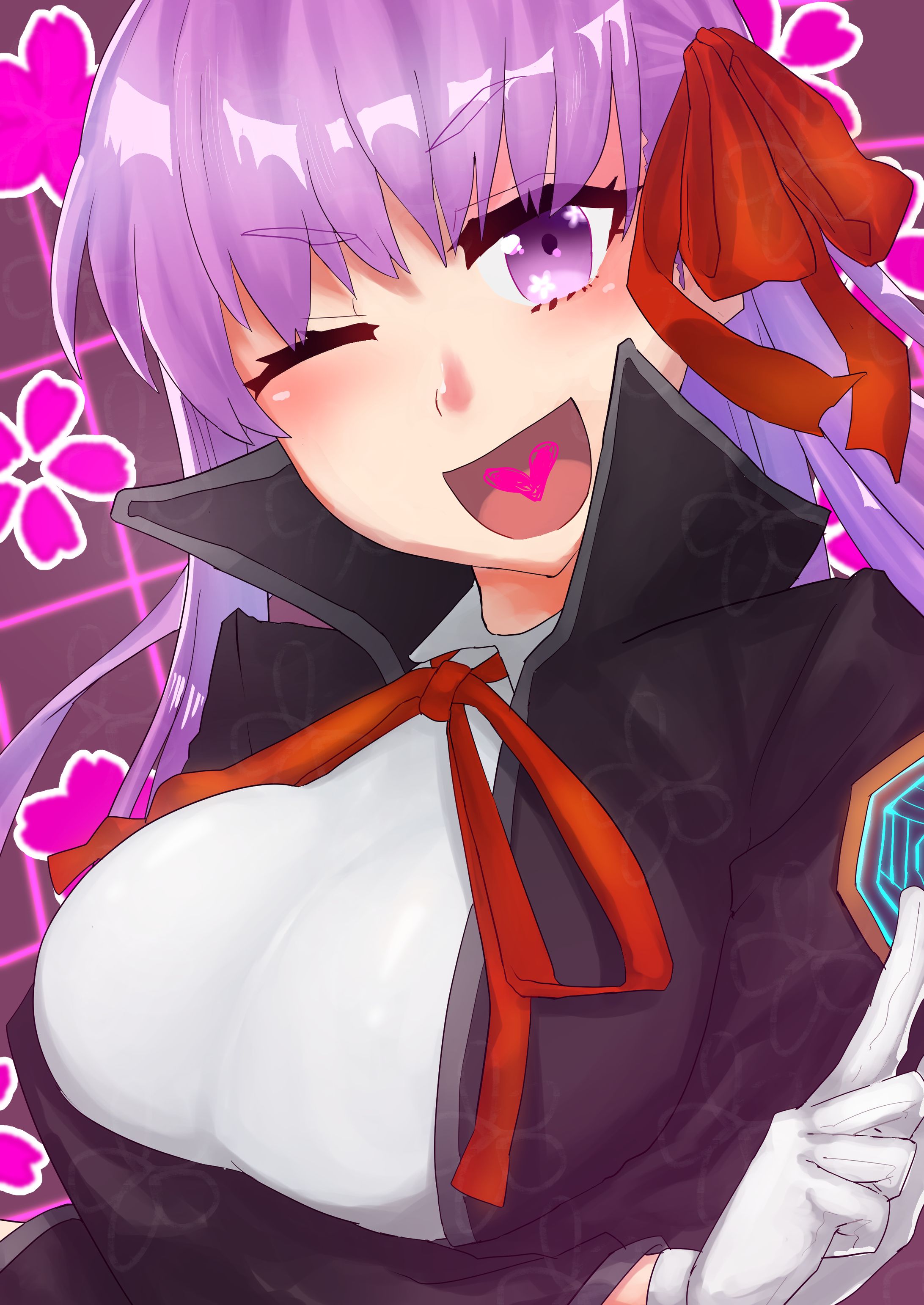 背景付きイラスト例（女性）-1