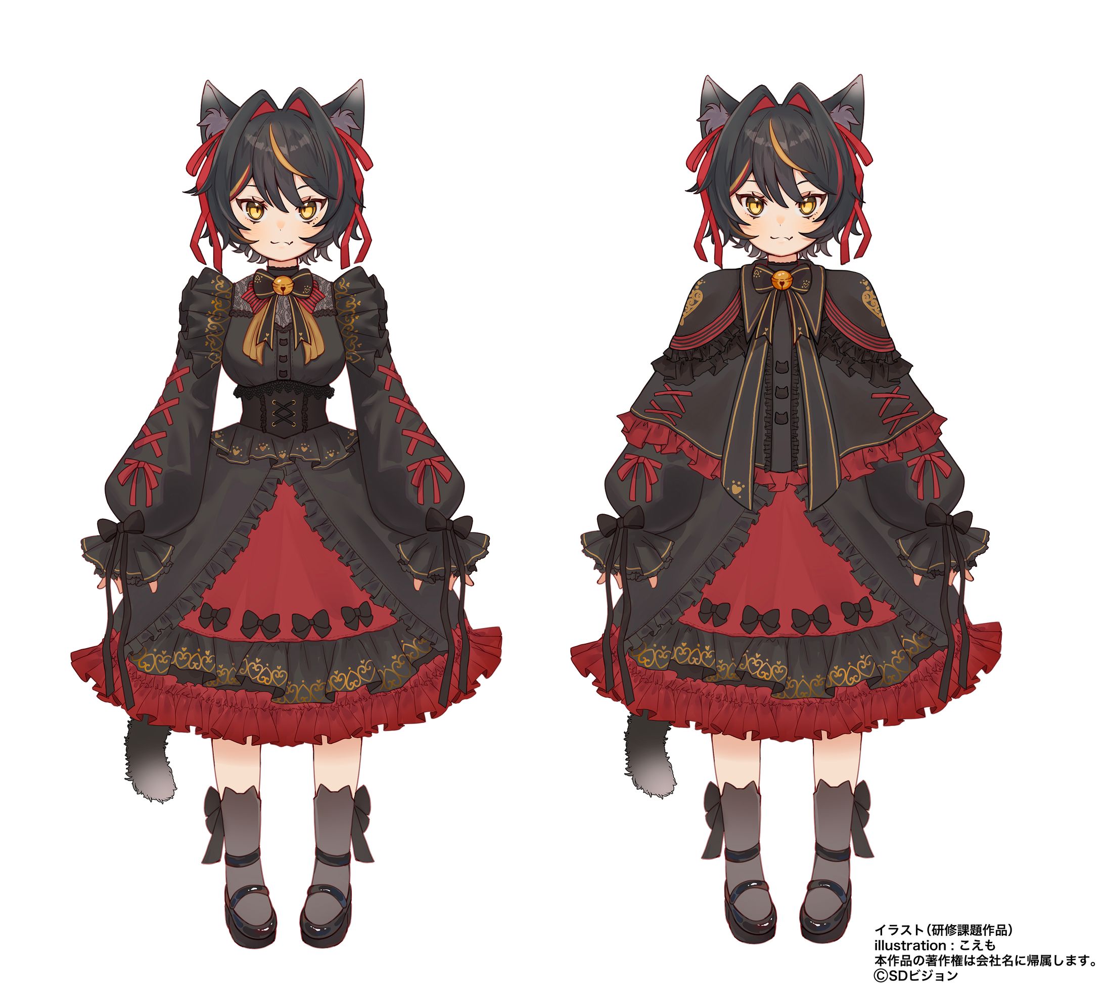 黒猫ゴシックロリータ_立ち絵（衣装差分あり）-1