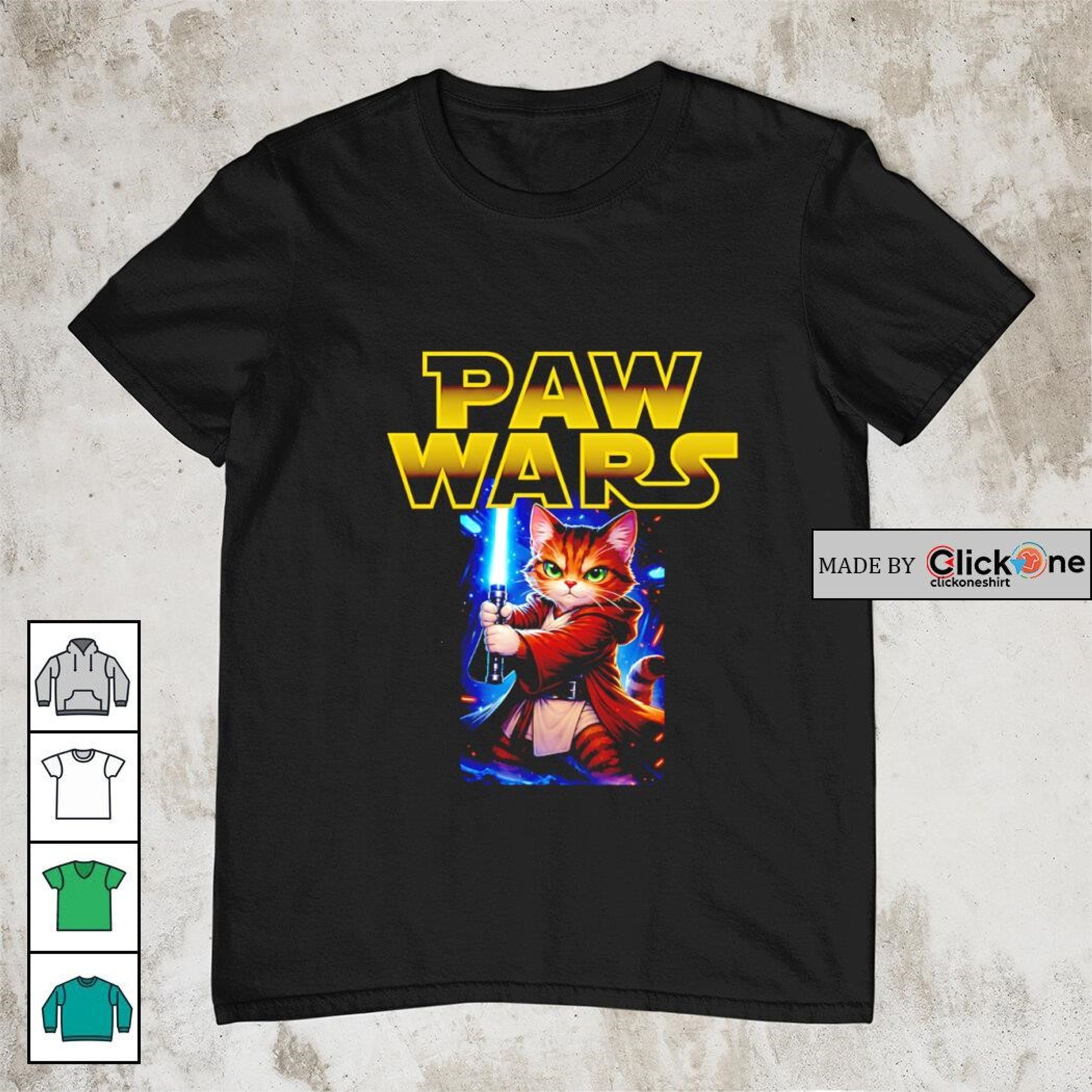 Paw Wars – Feline Galaxy Parody Tee-1