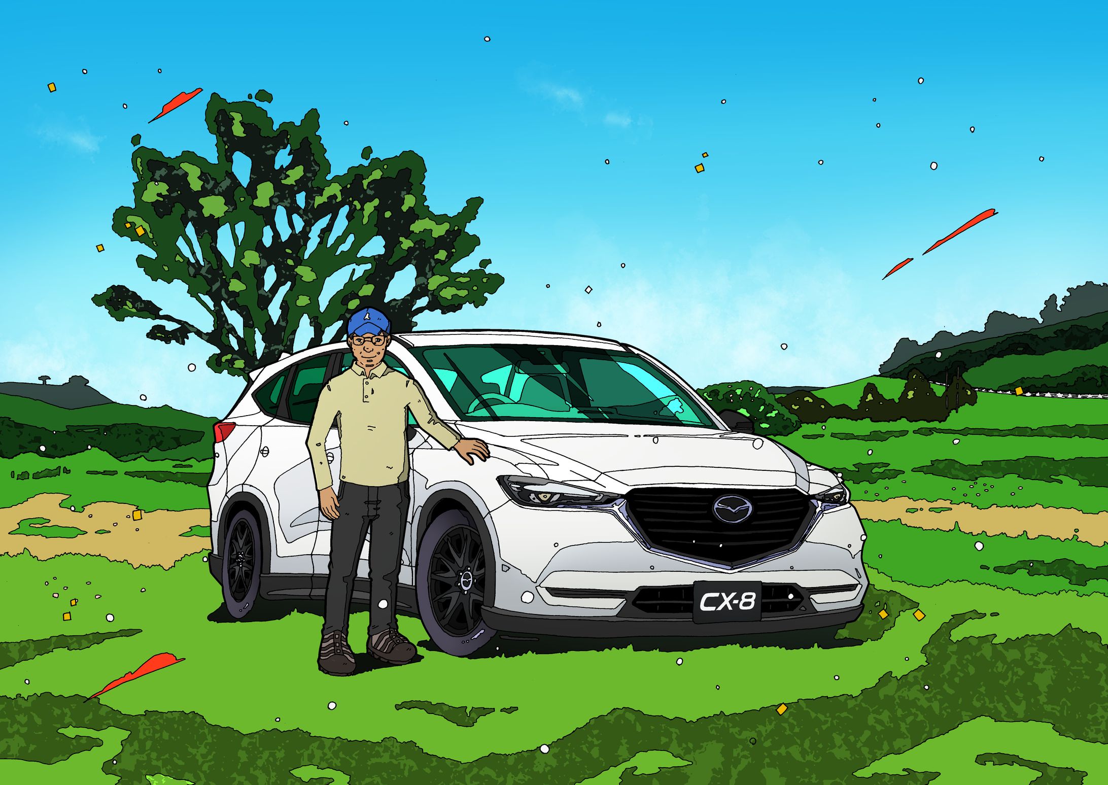 愛車オーダーイラスト マツダCX-8-1