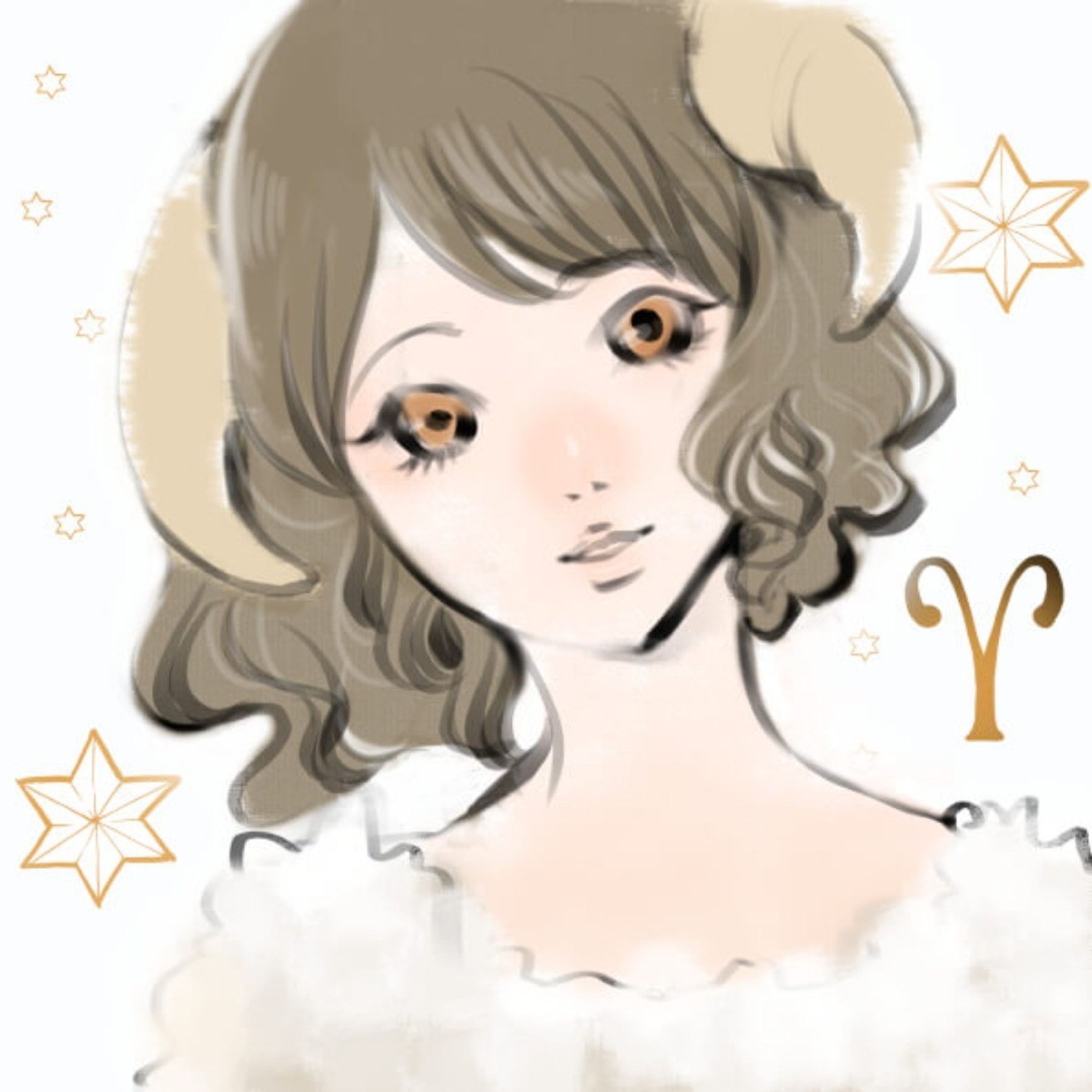 星座女子　牡羊座
＃星座女子　＃ガーリー　＃イラスト ＃イラストレーター　＃illustration　#bis_イラスト-1