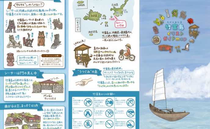 竹富島イラストmap