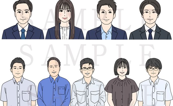 スタッフ紹介の似顔絵