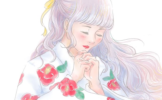 Illustration-和服の女性