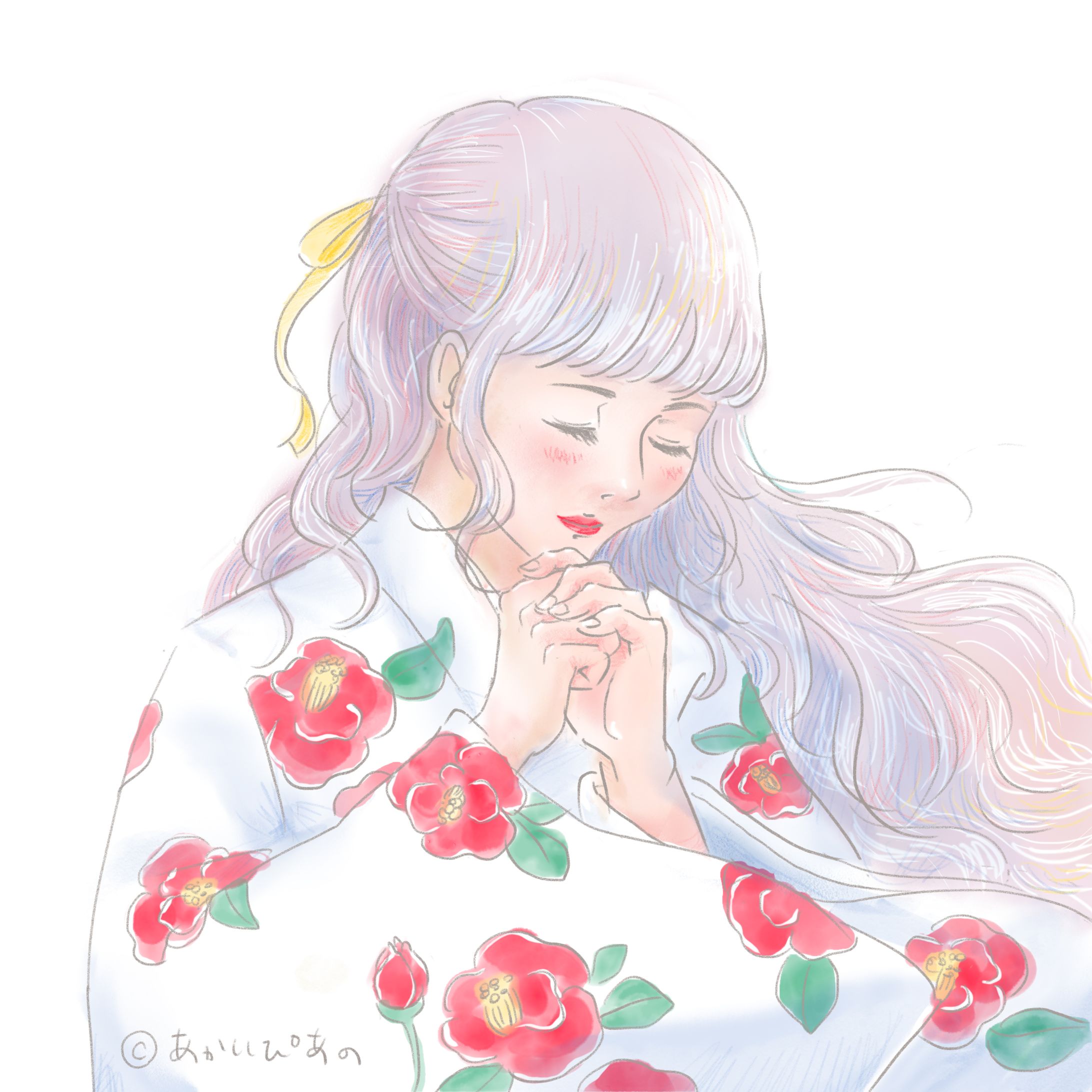 Illustration-和服の女性-1