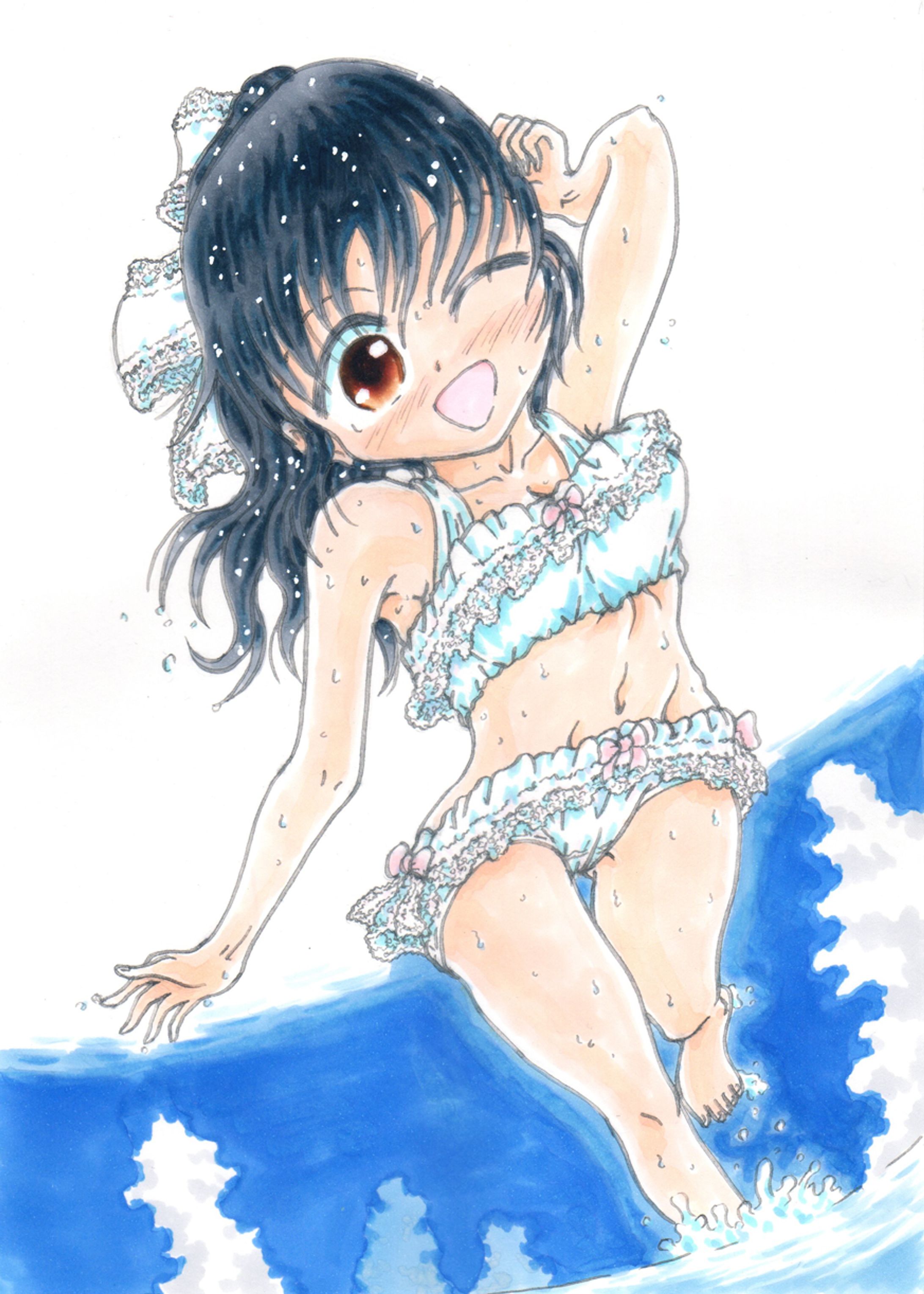 白水着の女の子-1